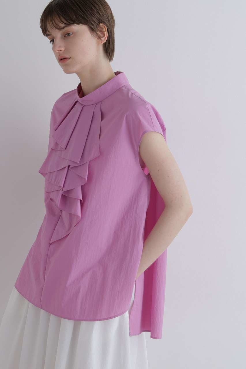 【ル フィル/LE PHIL】のタスランドレープブラウス 大人の最旬トレンドファッション＆コーディネート founy(ファウニー) 　ファッション　Fashion　レディースファッション　Fashion for Women　トップス・カットソー　Cut & Sew Tops　シャツ・ブラウス・オフィスカジュアル　Elegant Blouses & Button-Ups　軽量　Lightweight, Ultra Light　ショート　Short, Short Length　シンプル　Simple, Minimal　スタンダード　Standard, Basic　スリーブ　Sleeve, Long Sleeve / Short Sleeve　ノースリーブ　Sleeveless, No-Sleeve　フォルム　Silhouette, Form　フリル　Frill, Ruffle　フロント　Front, Front Design　新作・新入荷　New Arrivals / New In　other-2|ID: prp329100004990487 ipo3291000000037379671