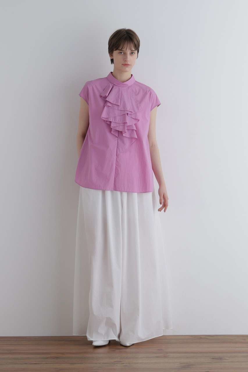 【ル フィル/LE PHIL】のタスランドレープブラウス 大人の最旬トレンドファッション＆コーディネート founy(ファウニー) 　ファッション　Fashion　レディースファッション　Fashion for Women　トップス・カットソー　Cut & Sew Tops　シャツ・ブラウス・オフィスカジュアル　Elegant Blouses & Button-Ups　軽量　Lightweight, Ultra Light　ショート　Short, Short Length　シンプル　Simple, Minimal　スタンダード　Standard, Basic　スリーブ　Sleeve, Long Sleeve / Short Sleeve　ノースリーブ　Sleeveless, No-Sleeve　フォルム　Silhouette, Form　フリル　Frill, Ruffle　フロント　Front, Front Design　新作・新入荷　New Arrivals / New In　other-3|ID: prp329100004990487 ipo3291000000037379672