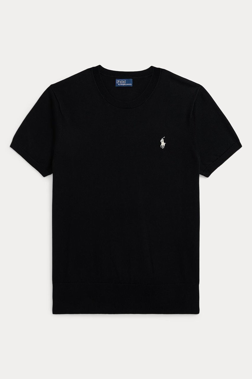 【ラルフローレン/RALPH LAUREN】の【POLO RALPH LAUREN】ショートスリーブ クルーネック セーター インテリア・キッズ・メンズ・レディースファッション・服の通販 founy(ファウニー) 　ファッション　Fashion　レディースファッション　Fashion for Women　トップス・カットソー　Cut & Sew Tops　ニット　Knit Tops & Sweaters　カジュアルプルオーバー・ニットトップス　Pullovers & Knit Tops / Casual Pullovers　ショート　Short, Short Length　スリム　Slim, Slim Fit　スリーブ　Sleeve, Long Sleeve / Short Sleeve　セーター　Sweater, Knitwear　バランス　Balance, Style Balance　フィット　Fit, Slim Fit　エレガント 上品　Elegant　半袖　Short Sleeve, Half Sleeve　新作・新入荷　New Arrivals / New In　ブラック|ID: prp329100004990512 ipo3291000000037379809