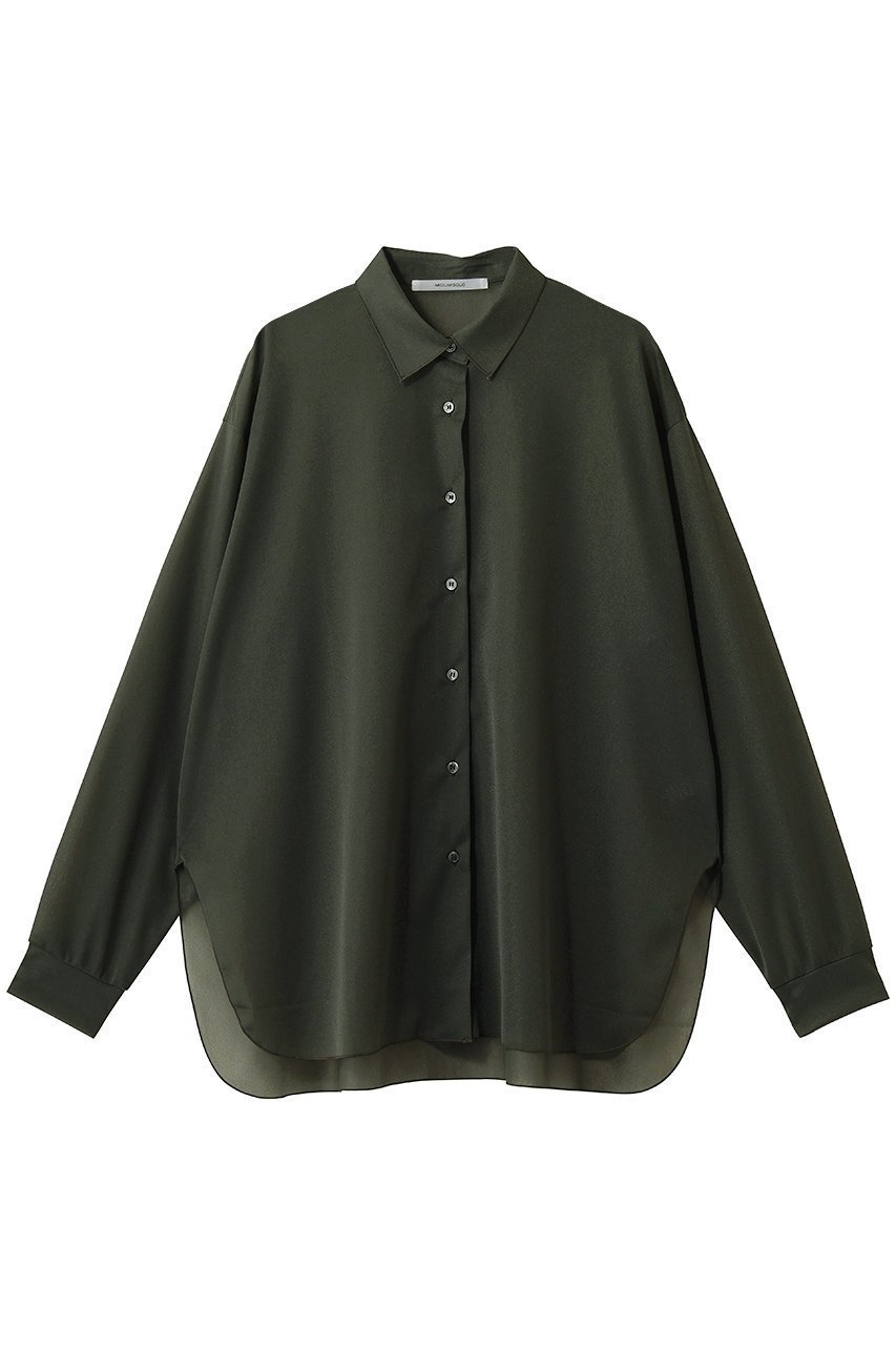 【ミディウミソリッド/MIDIUMISOLID】のessential jersey shirt シャツ インテリア・キッズ・メンズ・レディースファッション・服の通販 founy(ファウニー) 　ファッション　Fashion　レディースファッション　Fashion for Women　トップス・カットソー　Cut & Sew Tops　シャツ・ブラウス・オフィスカジュアル　Elegant Blouses & Button-Ups　スリーブ　Sleeve, Long Sleeve / Short Sleeve　ロング　Long, Long-Length　夏　Summer　新作・新入荷　New Arrivals / New In　khaki|ID: prp329100004990513 ipo3291000000037379817