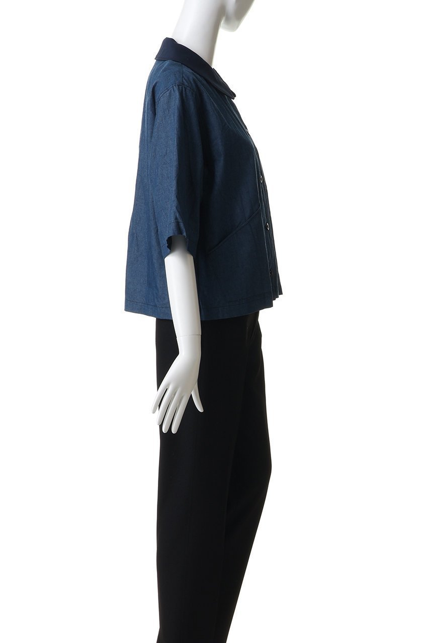 【ミズイロ インド/mizuiro ind】のhalf slv denim shirt シャツ 大人の最旬トレンドファッション＆コーディネート founy(ファウニー) 　ファッション　Fashion　レディースファッション　Fashion for Women　トップス・カットソー　Cut & Sew Tops　シャツ・ブラウス・オフィスカジュアル　Elegant Blouses & Button-Ups　コンパクト　Compact, Small Size　ショート　Short, Short Length　スリーブ　Sleeve, Long Sleeve / Short Sleeve　タンク　Tank Top, Sleeveless Top　バランス　Balance, Style Balance　パッチ　Patch, Appliqué　ポケット　Pocket, Pocket Detail　モダン　Modern, Contemporary　夏　Summer　新作・新入荷　New Arrivals / New In　other-3|ID: prp329100004990527 ipo3291000000037379929