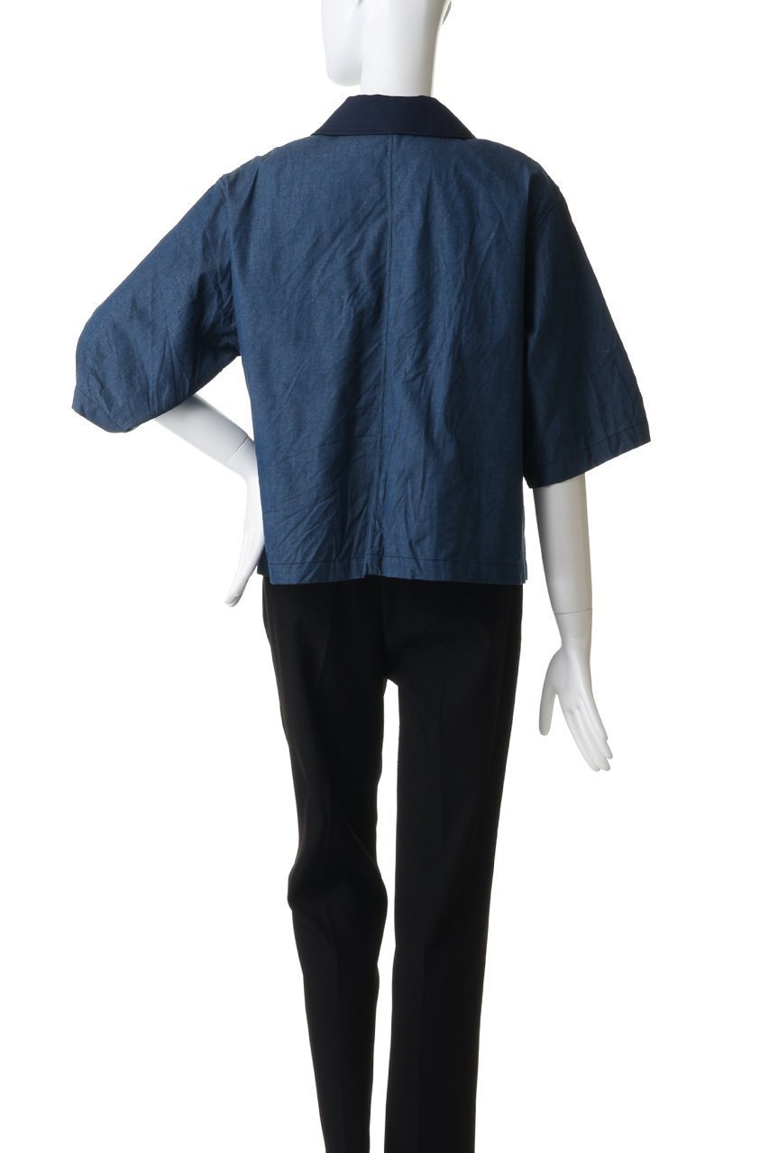 【ミズイロ インド/mizuiro ind】のhalf slv denim shirt シャツ 大人の最旬トレンドファッション＆コーディネート founy(ファウニー) 　ファッション　Fashion　レディースファッション　Fashion for Women　トップス・カットソー　Cut & Sew Tops　シャツ・ブラウス・オフィスカジュアル　Elegant Blouses & Button-Ups　コンパクト　Compact, Small Size　ショート　Short, Short Length　スリーブ　Sleeve, Long Sleeve / Short Sleeve　タンク　Tank Top, Sleeveless Top　バランス　Balance, Style Balance　パッチ　Patch, Appliqué　ポケット　Pocket, Pocket Detail　モダン　Modern, Contemporary　夏　Summer　新作・新入荷　New Arrivals / New In　other-4|ID: prp329100004990527 ipo3291000000037379930