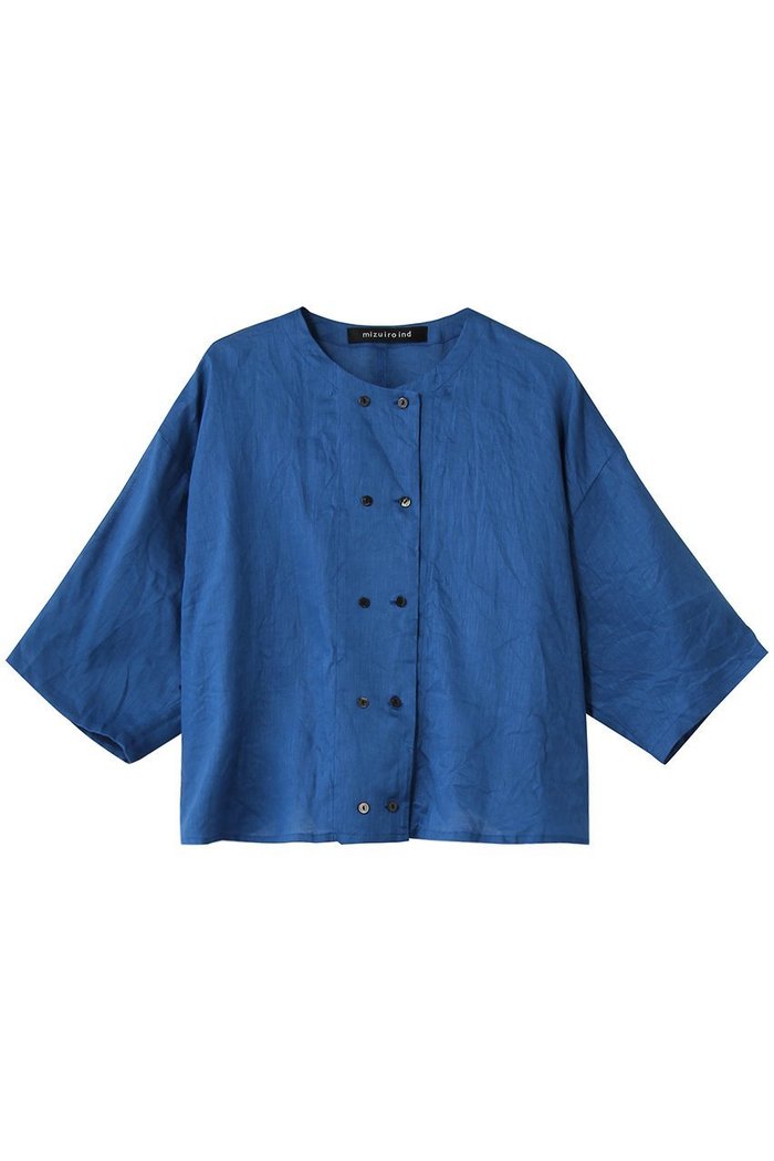 【ミズイロ インド/mizuiro ind】のlinen double crew neck shirt シャツ インテリア・キッズ・メンズ・レディースファッション・服の通販 founy(ファウニー) https://founy.com/ ファッション Fashion レディースファッション Fashion for Women トップス・カットソー Cut & Sew Tops シャツ・ブラウス・オフィスカジュアル Elegant Blouses & Button-Ups おすすめ Recommended / Our Picks コンパクト Compact, Small Size ショート Short, Short Length スリーブ Sleeve, Long Sleeve / Short Sleeve ダブル Double, Double-Breasted マキシ Maxi, Full Length リネン Linen, Linen Fabric ワイド Wide, Wide Fit 夏 Summer 新作・新入荷 New Arrivals / New In |ID: prp329100004990528 ipo3291000000037379932