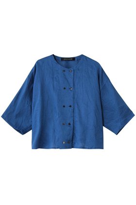 【ミズイロ インド/mizuiro ind】 linen double crew neck shirt シャツ大人の最旬トレンドファッション＆コーディネート founy(ファウニー) ファッション Fashion レディースファッション Fashion for Women トップス・カットソー Cut & Sew Tops シャツ・ブラウス・オフィスカジュアル Elegant Blouses & Button-Ups おすすめ Recommended / Our Picks コンパクト Compact, Small Size ショート Short, Short Length スリーブ Sleeve, Long Sleeve / Short Sleeve ダブル Double, Double-Breasted マキシ Maxi, Full Length リネン Linen, Linen Fabric ワイド Wide, Wide Fit 夏 Summer 新作・新入荷 New Arrivals / New In |ID:prp329100004990528