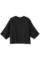 【ミズイロ インド/mizuiro ind】のlinen double crew neck shirt シャツ black|ID: prp329100004990528 ipo3291000000037379935
