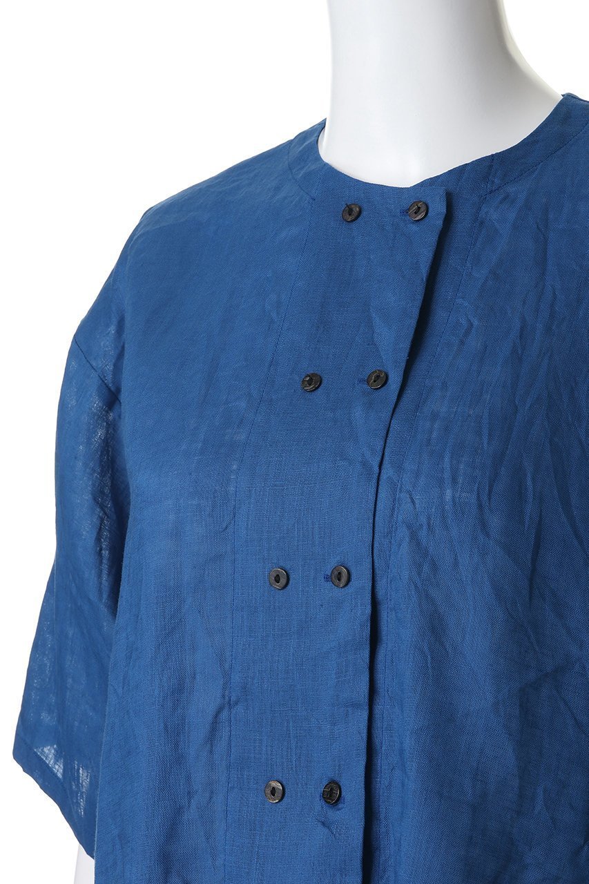 【ミズイロ インド/mizuiro ind】のlinen double crew neck shirt シャツ 大人の最旬トレンドファッション＆コーディネート founy(ファウニー) 　ファッション　Fashion　レディースファッション　Fashion for Women　トップス・カットソー　Cut & Sew Tops　シャツ・ブラウス・オフィスカジュアル　Elegant Blouses & Button-Ups　おすすめ　Recommended / Our Picks　コンパクト　Compact, Small Size　ショート　Short, Short Length　スリーブ　Sleeve, Long Sleeve / Short Sleeve　ダブル　Double, Double-Breasted　マキシ　Maxi, Full Length　リネン　Linen, Linen Fabric　ワイド　Wide, Wide Fit　夏　Summer　新作・新入荷　New Arrivals / New In　other-5|ID: prp329100004990528 ipo3291000000037379939