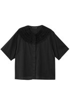 【ミズイロ インド/mizuiro ind】のfrill design crew neck shirt シャツ black|ID: prp329100004990529 ipo3291000000037379942