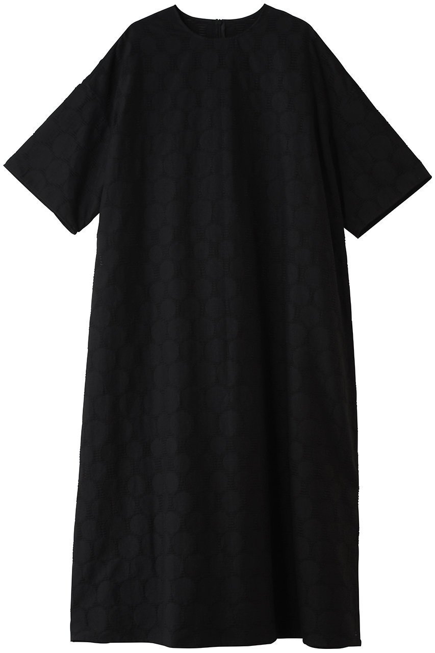 【プレインピープル/PLAIN PEOPLE】のドットジャカードワンピース インテリア・キッズ・メンズ・レディースファッション・服の通販 founy(ファウニー) 　ファッション　Fashion　レディースファッション　Fashion for Women　ワンピース　Dresses　チュニック　Tunic Tops & Dresses　アンダー　Underwear Essentials　キャンバス　Canvas, Canvas Fabric　シンプル　Simple, Minimal　ジャカード／ジャガード　Jacquard, Woven Pattern　チュニック　Tunic, Long Top　ドット　Polka Dot, Dot Pattern　ドレス　Dress, One-Piece　モダン　Modern, Contemporary　ラグジュアリー　Luxury, Elegant　リラックス　Relax, Relaxed Fit　ロング　Long, Long-Length　新作・新入荷　New Arrivals / New In　ブラック|ID: prp329100004990541 ipo3291000000037380037