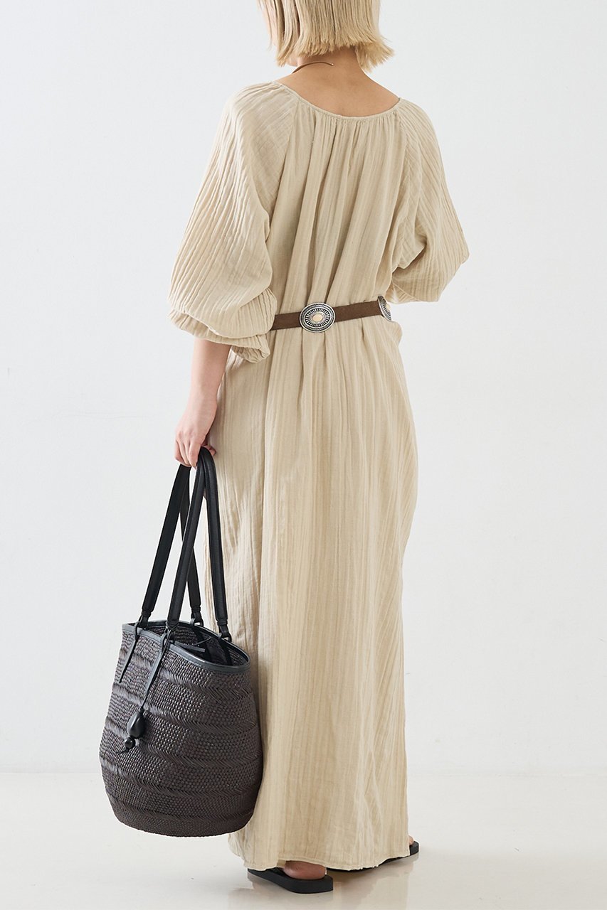 【ザ ストア バイ シー/THE STORE by C】の【COCUCA】パフスリーブドレス 大人の最旬トレンドファッション＆コーディネート founy(ファウニー) 　ファッション　Fashion　レディースファッション　Fashion for Women　ワンピース　Dresses　フォーマル・パーティードレス・結婚式用ドレス　Elegant & Casual Dresses　チュニック　Tunic Tops & Dresses　スリーブ　Sleeve, Long Sleeve / Short Sleeve　ダブル　Double, Double-Breasted　チュニック　Tunic, Long Top　ドレス　Dress, One-Piece　リゾート　Resort, Vacation Style　リラックス　Relax, Relaxed Fit　ロング　Long, Long-Length　ワッシャー　Washer, Crinkled Finish　other-2|ID: prp329100004992189 ipo3291000000037386484