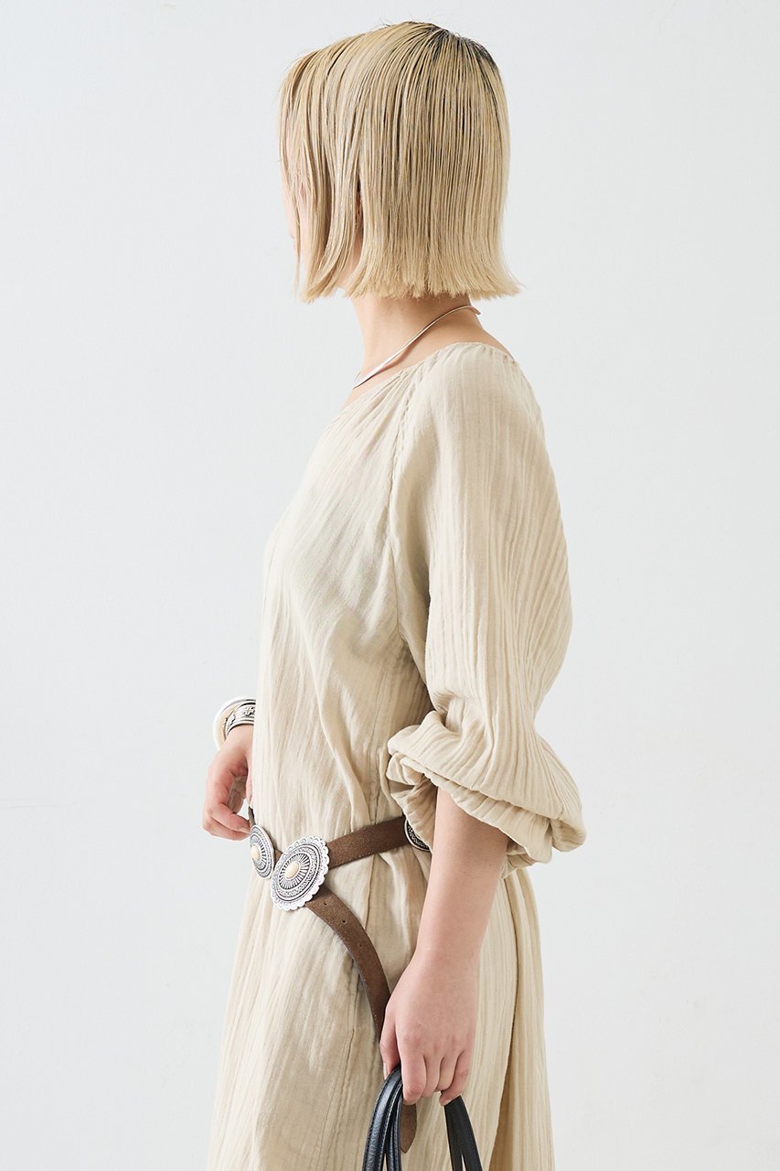 【ザ ストア バイ シー/THE STORE by C】の【COCUCA】パフスリーブドレス 大人の最旬トレンドファッション＆コーディネート founy(ファウニー) 　ファッション　Fashion　レディースファッション　Fashion for Women　ワンピース　Dresses　フォーマル・パーティードレス・結婚式用ドレス　Elegant & Casual Dresses　チュニック　Tunic Tops & Dresses　スリーブ　Sleeve, Long Sleeve / Short Sleeve　ダブル　Double, Double-Breasted　チュニック　Tunic, Long Top　ドレス　Dress, One-Piece　リゾート　Resort, Vacation Style　リラックス　Relax, Relaxed Fit　ロング　Long, Long-Length　ワッシャー　Washer, Crinkled Finish　other-5|ID: prp329100004992189 ipo3291000000037386487