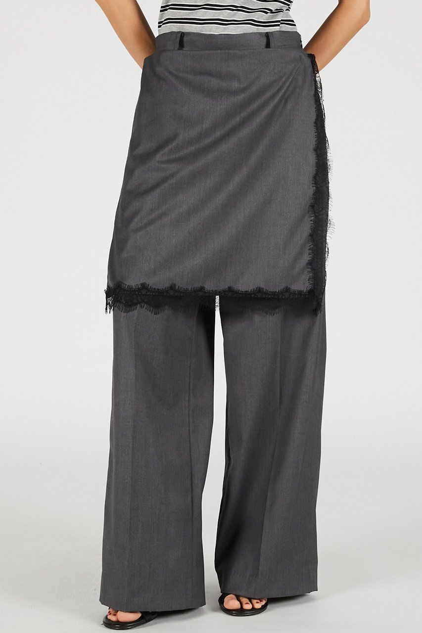 【プランク プロジェクト/PRANK PROJECT】のデタッチャブルエプロンパンツ / Detachable Apron Pants インテリア・キッズ・メンズ・レディースファッション・服の通販 founy(ファウニー) 　ファッション　Fashion　レディースファッション　Fashion for Women　パンツ　Pants & Trousers　カットソー　Cut and Sewn Top　ストレート　Straight, Straight Cut　スラックス　Slacks, Dress Pants　バランス　Balance, Style Balance　ベーシック　Basic, Essential　マニッシュ　Mannish, Boyish　ミックス　Mix, Mixed Style　レース　Lace, Lace Fabric　エレガント 上品　Elegant　夏　Summer　新作・新入荷　New Arrivals / New In　GRY(グレー)|ID: prp329100004992194 ipo3291000000037386528