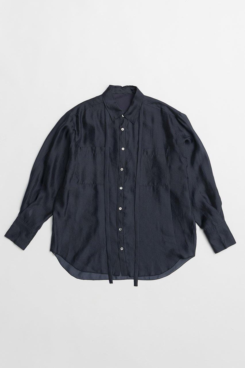 【プランク プロジェクト/PRANK PROJECT】のシアーボウタイシャツ / Sheer Bow Tie Shirt 大人の最旬トレンドファッション＆コーディネート founy(ファウニー) 　ファッション　Fashion　レディースファッション　Fashion for Women　トップス・カットソー　Cut & Sew Tops　シャツ・ブラウス・オフィスカジュアル　Elegant Blouses & Button-Ups　おすすめ　Recommended / Our Picks　キュプラ　Cupro, Eco Fabric　ショート　Short, Short Length　ストライプ　Stripe, Striped Pattern　スリーブ　Sleeve, Long Sleeve / Short Sleeve　セットアップ　Set-Up, Coordinated Outfit　ベーシック　Basic, Essential　ポケット　Pocket, Pocket Detail　夏　Summer　新作・新入荷　New Arrivals / New In　 other-1|ID: prp329100004992198 ipo3291000000037386565