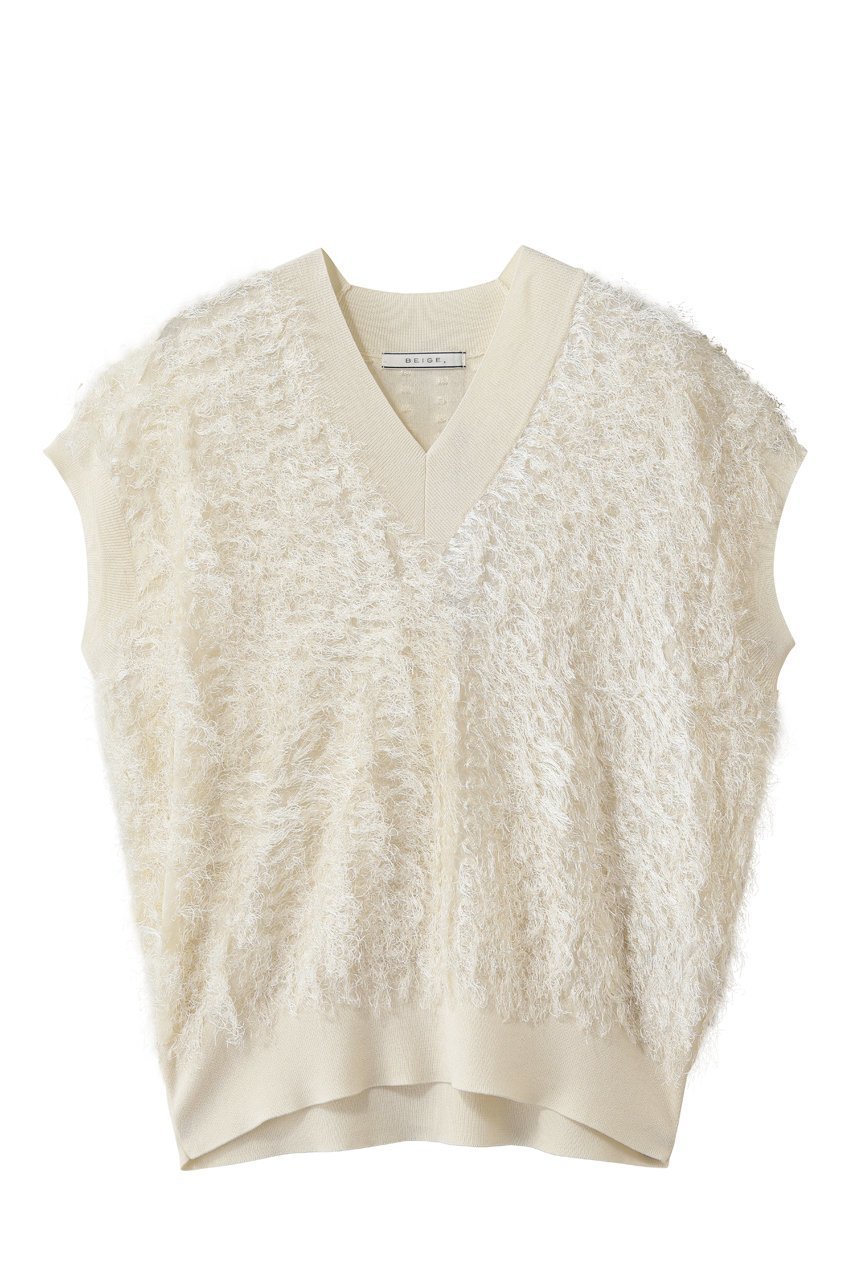 【ベイジ,/BEIGE,】のLYCORIS(リコリス)/カットフリンジVネックニット 大人の最旬トレンドファッション＆コーディネート founy(ファウニー) 　ファッション　Fashion　レディースファッション　Fashion for Women　トップス・カットソー　Cut & Sew Tops　ニット　Knit Tops & Sweaters　カジュアルプルオーバー・ニットトップス　Pullovers & Knit Tops / Casual Pullovers　Vネックトップス　V-Neck Tops / V-Cut Neckline Shirts　シアー　Sheer, See-Through　ジャカード／ジャガード　Jacquard, Woven Pattern　スリーブ　Sleeve, Long Sleeve / Short Sleeve　デコルテ　Décolleté, Neckline　バランス　Balance, Style Balance　エレガント 上品　Elegant　夏　Summer　新作・新入荷　New Arrivals / New In　 other-1|ID: prp329100004992207 ipo3291000000037386646