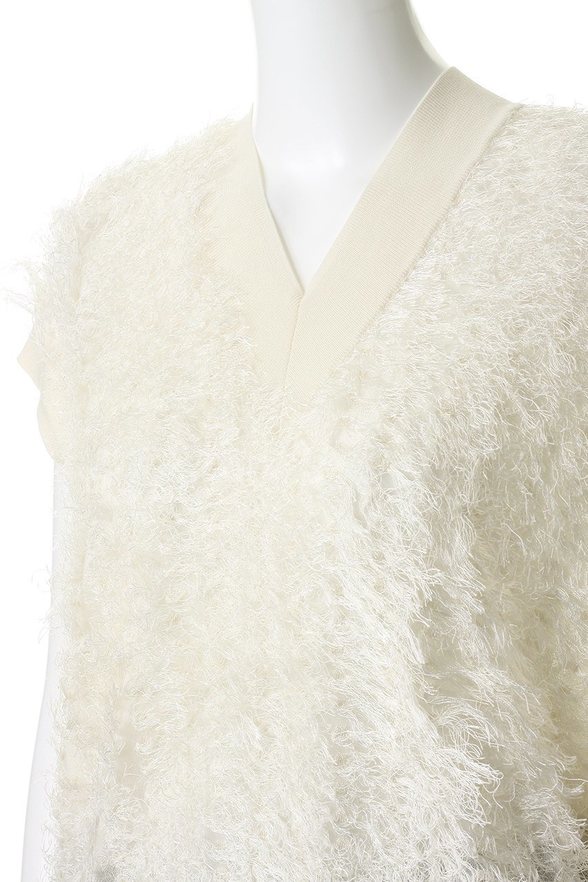 【ベイジ,/BEIGE,】のLYCORIS(リコリス)/カットフリンジVネックニット 大人の最旬トレンドファッション＆コーディネート founy(ファウニー) 　ファッション　Fashion　レディースファッション　Fashion for Women　トップス・カットソー　Cut & Sew Tops　ニット　Knit Tops & Sweaters　カジュアルプルオーバー・ニットトップス　Pullovers & Knit Tops / Casual Pullovers　Vネックトップス　V-Neck Tops / V-Cut Neckline Shirts　シアー　Sheer, See-Through　ジャカード／ジャガード　Jacquard, Woven Pattern　スリーブ　Sleeve, Long Sleeve / Short Sleeve　デコルテ　Décolleté, Neckline　バランス　Balance, Style Balance　エレガント 上品　Elegant　夏　Summer　新作・新入荷　New Arrivals / New In　other-5|ID: prp329100004992207 ipo3291000000037386652