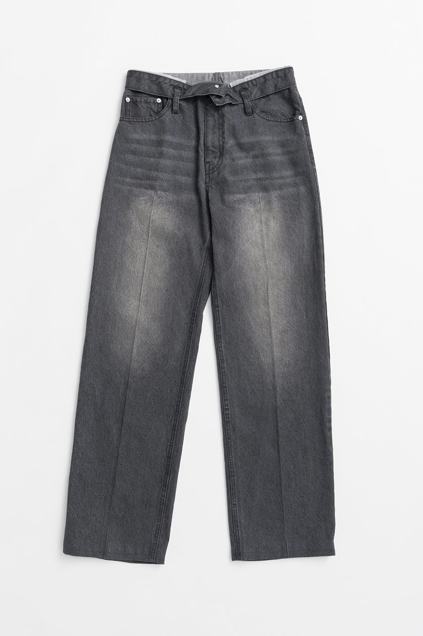 【プランク プロジェクト/PRANK PROJECT】のクリースストレートジーンズ / Crease Straight Jeans インテリア・キッズ・メンズ・レディースファッション・服の通販 founy(ファウニー) 　ファッション　Fashion　レディースファッション　Fashion for Women　パンツ　Pants & Trousers　デニムパンツ・ジーンズ・美脚デニム　Denim Jeans & Pants　おすすめ　Recommended / Our Picks　ジーンズ　Jeans, Denim Pants　ストレート　Straight, Straight Cut　センター　Center, Center Line　デニム　Denim, Jeans Material　ボトム　Bottoms, Lower Wear　ラップ　Wrap, Wrap Design　新作・新入荷　New Arrivals / New In　BLK(ブラック)|ID: prp329100004992220 ipo3291000000037386757