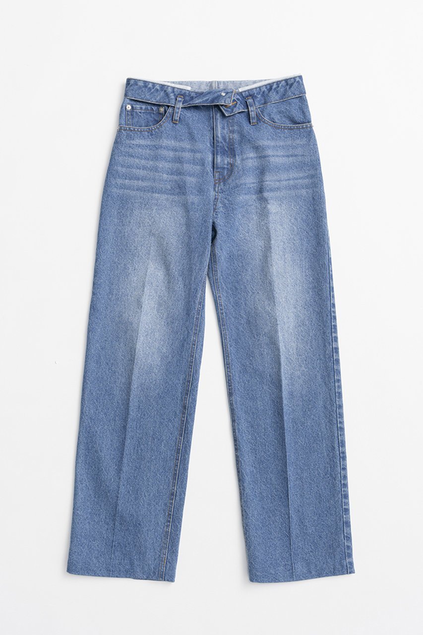 【プランク プロジェクト/PRANK PROJECT】のクリースストレートジーンズ / Crease Straight Jeans インテリア・キッズ・メンズ・レディースファッション・服の通販 founy(ファウニー) 　ファッション　Fashion　レディースファッション　Fashion for Women　パンツ　Pants & Trousers　デニムパンツ・ジーンズ・美脚デニム　Denim Jeans & Pants　おすすめ　Recommended / Our Picks　ジーンズ　Jeans, Denim Pants　ストレート　Straight, Straight Cut　センター　Center, Center Line　デニム　Denim, Jeans Material　ボトム　Bottoms, Lower Wear　ラップ　Wrap, Wrap Design　新作・新入荷　New Arrivals / New In　BLU(ブルー)|ID: prp329100004992220 ipo3291000000037386758