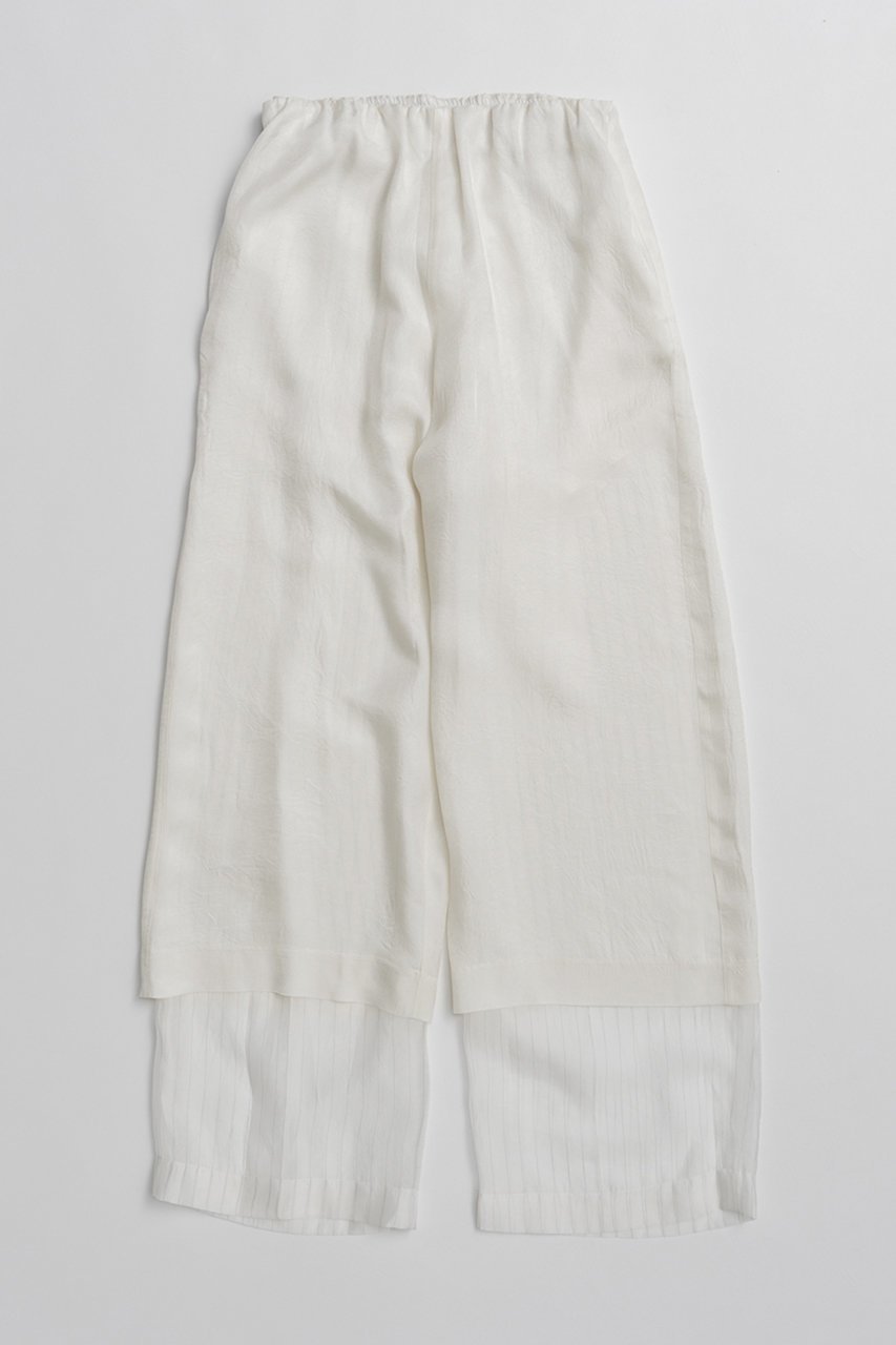 【プランク プロジェクト/PRANK PROJECT】のダブルレイヤーシアーパンツ / Double Layer Sheer Pants インテリア・キッズ・メンズ・レディースファッション・服の通販 founy(ファウニー) 　ファッション　Fashion　レディースファッション　Fashion for Women　パンツ　Pants & Trousers　キュプラ　Cupro, Eco Fabric　サテン　Satin, Glossy Fabric　セットアップ　Set-Up, Coordinated Outfit　バランス　Balance, Style Balance　ペチコート　Petticoat, Underskirt　ロング　Long, Long-Length　ワッシャー　Washer, Crinkled Finish　新作・新入荷　New Arrivals / New In　WHT(ホワイト)|ID: prp329100004992221 ipo3291000000037386768