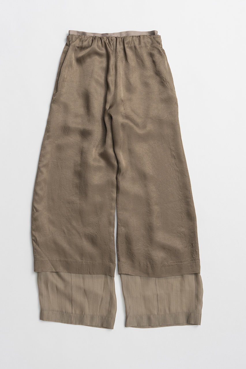 【プランク プロジェクト/PRANK PROJECT】のダブルレイヤーシアーパンツ / Double Layer Sheer Pants インテリア・キッズ・メンズ・レディースファッション・服の通販 founy(ファウニー) 　ファッション　Fashion　レディースファッション　Fashion for Women　パンツ　Pants & Trousers　キュプラ　Cupro, Eco Fabric　サテン　Satin, Glossy Fabric　セットアップ　Set-Up, Coordinated Outfit　バランス　Balance, Style Balance　ペチコート　Petticoat, Underskirt　ロング　Long, Long-Length　ワッシャー　Washer, Crinkled Finish　新作・新入荷　New Arrivals / New In　BGE(ベージュ)|ID: prp329100004992221 ipo3291000000037386769