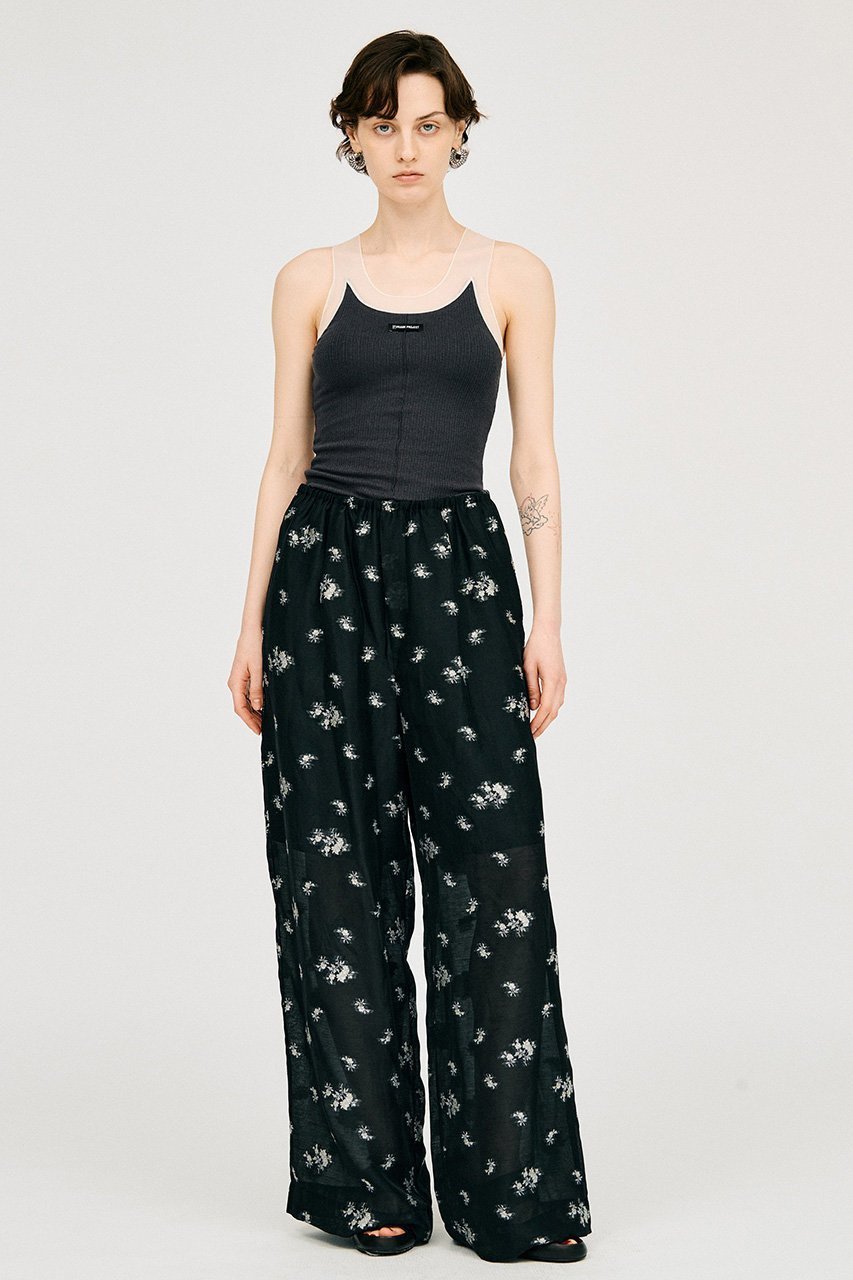 【プランク プロジェクト/PRANK PROJECT】のフラワージャガードラウンジパンツ / Flower Jacquard Lounge Pants 大人の最旬トレンドファッション＆コーディネート founy(ファウニー) 　ファッション　Fashion　レディースファッション　Fashion for Women　パンツ　Pants & Trousers　おすすめ　Recommended / Our Picks　カットソー　Cut and Sewn Top　シアー　Sheer, See-Through　シンプル　Simple, Minimal　ジャカード／ジャガード　Jacquard, Woven Pattern　セットアップ　Set-Up, Coordinated Outfit　トレンド　Trend, Trending Now　パジャマ　Pajamas, Sleepwear　リネン　Linen, Linen Fabric　ワイド　Wide, Wide Fit　新作・新入荷　New Arrivals / New In　other-5|ID: prp329100004992222 ipo3291000000037386783