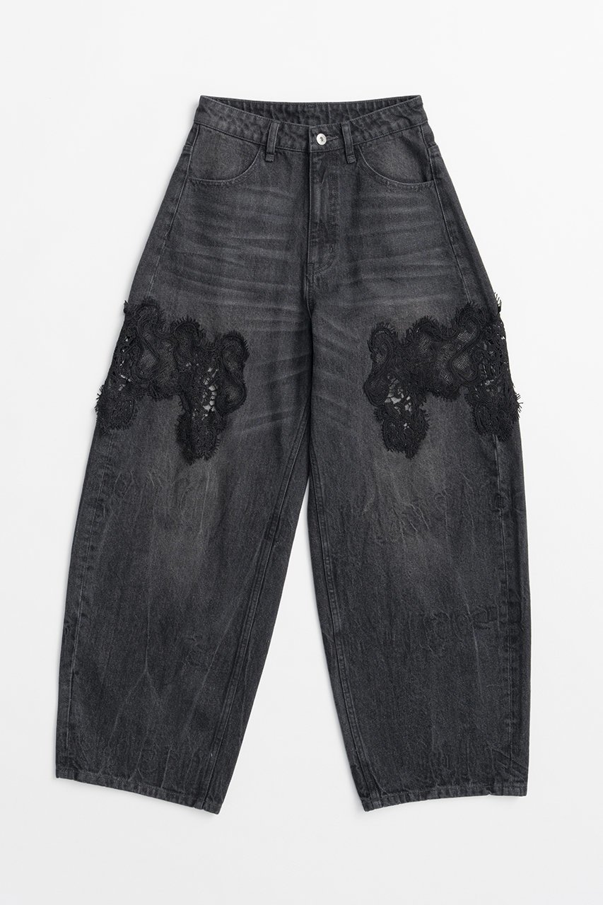 【プランク プロジェクト/PRANK PROJECT】のレースエンブロイダリーデニム / Lace Embroidery Denim インテリア・キッズ・メンズ・レディースファッション・服の通販 founy(ファウニー) 　ファッション　Fashion　レディースファッション　Fashion for Women　パンツ　Pants & Trousers　デニムパンツ・ジーンズ・美脚デニム　Denim Jeans & Pants　シンプル　Simple, Minimal　デニム　Denim, Jeans Material　モチーフ　Motif, Design Theme　レース　Lace, Lace Fabric　新作・新入荷　New Arrivals / New In　BLK(ブラック)|ID: prp329100004992224 ipo3291000000037386792