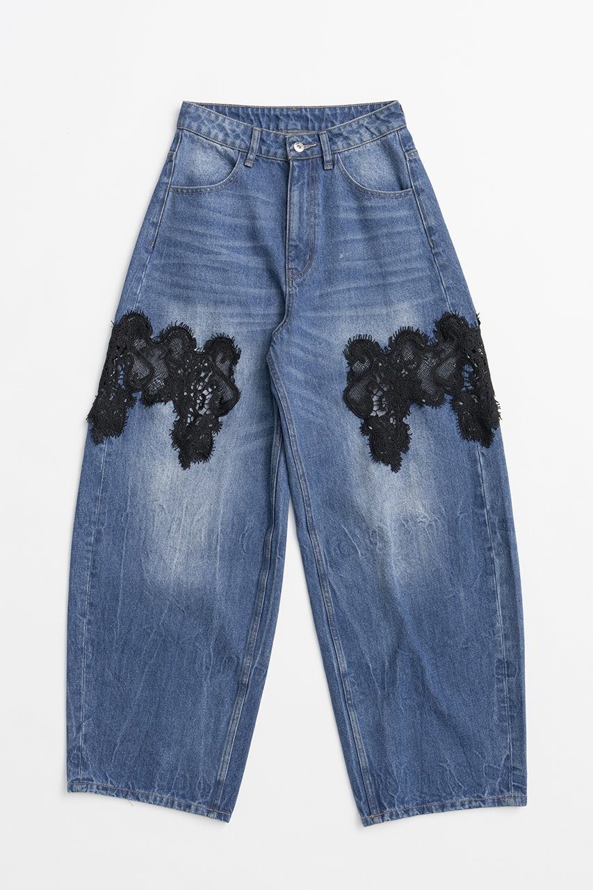 【プランク プロジェクト/PRANK PROJECT】のレースエンブロイダリーデニム / Lace Embroidery Denim インテリア・キッズ・メンズ・レディースファッション・服の通販 founy(ファウニー) 　ファッション　Fashion　レディースファッション　Fashion for Women　パンツ　Pants & Trousers　デニムパンツ・ジーンズ・美脚デニム　Denim Jeans & Pants　シンプル　Simple, Minimal　デニム　Denim, Jeans Material　モチーフ　Motif, Design Theme　レース　Lace, Lace Fabric　新作・新入荷　New Arrivals / New In　BLU(ブルー)|ID: prp329100004992224 ipo3291000000037386794