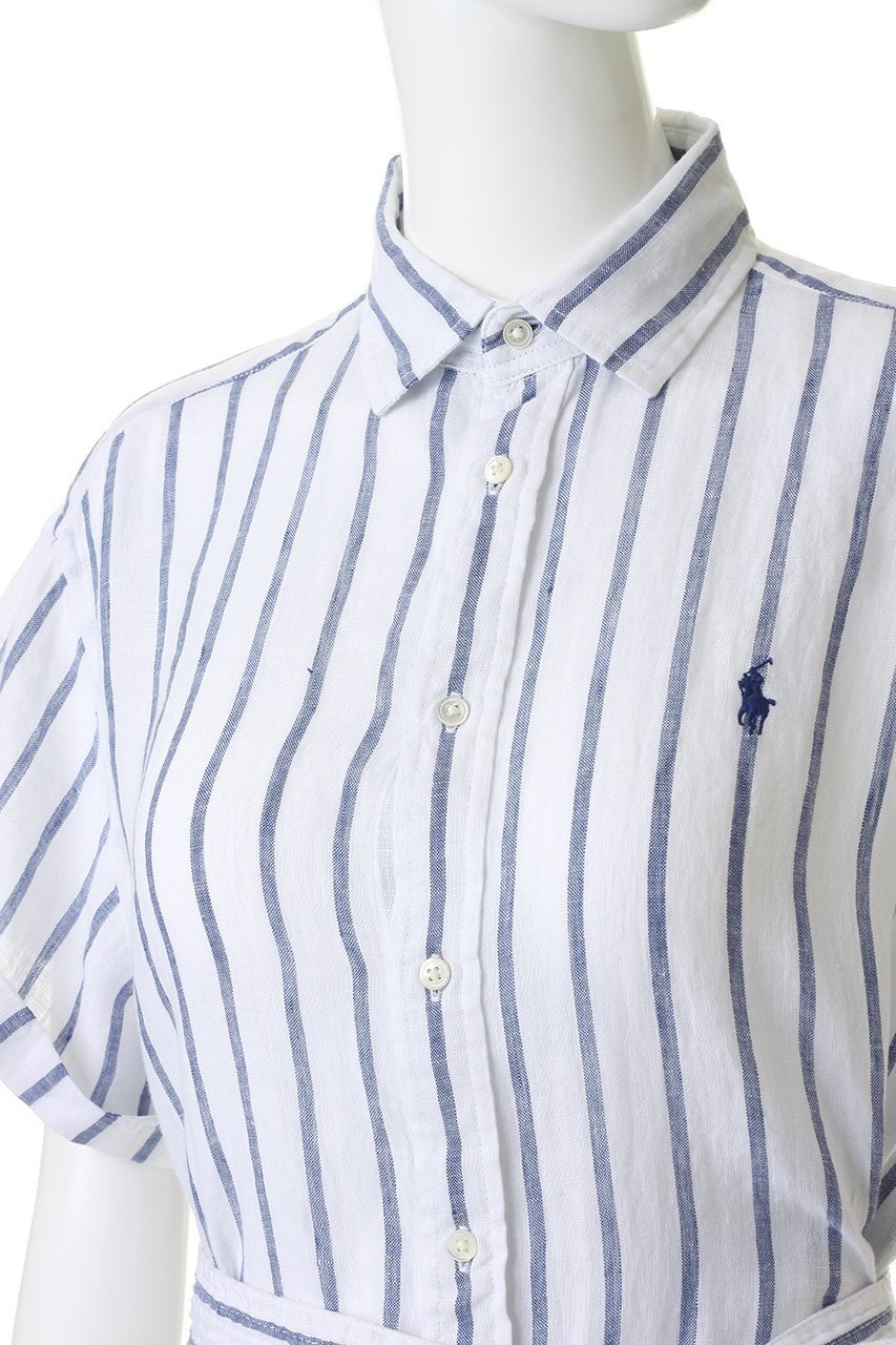 【ラルフローレン/RALPH LAUREN】の【POLO RALPH LAUREN】ストライプド リネン ショートスリーブ シャツドレス 大人の最旬トレンドファッション＆コーディネート founy(ファウニー) 　ファッション　Fashion　レディースファッション　Fashion for Women　ワンピース　Dresses　フォーマル・パーティードレス・結婚式用ドレス　Elegant & Casual Dresses　チュニック　Tunic Tops & Dresses　ショート　Short, Short Length　ストライプ　Stripe, Striped Pattern　スリーブ　Sleeve, Long Sleeve / Short Sleeve　チュニック　Tunic, Long Top　ドレス　Dress, One-Piece　フィット　Fit, Slim Fit　フレア　Flare, Flared　リネン　Linen, Linen Fabric　ロング　Long, Long-Length　夏　Summer　新作・新入荷　New Arrivals / New In　other-5|ID: prp329100004992269 ipo3291000000037387176
