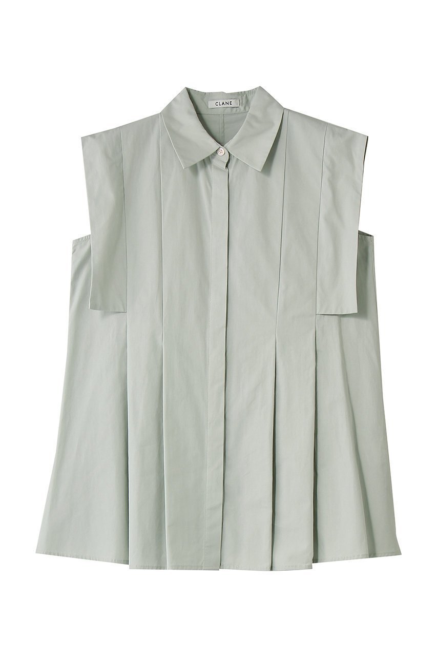 【クラネ/CLANE】のPANEL PLEAT WAIST SHAPE SHIRTS インテリア・キッズ・メンズ・レディースファッション・服の通販 founy(ファウニー) 　ファッション　Fashion　レディースファッション　Fashion for Women　トップス・カットソー　Cut & Sew Tops　キャミソール&ノースリーブ　Camisoles & Sleeveless Tops　シャツ・ブラウス・オフィスカジュアル　Elegant Blouses & Button-Ups　オケージョン　Occasion Wear　シンプル　Simple, Minimal　スクエア　Square, Square Shape　スリーブ　Sleeve, Long Sleeve / Short Sleeve　ノースリーブ　Sleeveless, No-Sleeve　ボトム　Bottoms, Lower Wear　エレガント 上品　Elegant　新作・新入荷　New Arrivals / New In　MINT|ID: prp329100004992290 ipo3291000000037387349