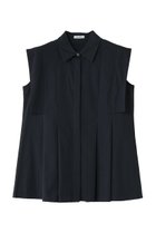 【クラネ/CLANE】のPANEL PLEAT WAIST SHAPE SHIRTS 大人の最旬トレンドファッション＆コーディネート founy(ファウニー) ファッション Fashion レディースファッション Fashion for Women トップス・カットソー Cut & Sew Tops キャミソール&ノースリーブ Camisoles & Sleeveless Tops シャツ・ブラウス・オフィスカジュアル Elegant Blouses & Button-Ups オケージョン Occasion Wear シンプル Simple, Minimal スクエア Square, Square Shape スリーブ Sleeve, Long Sleeve / Short Sleeve ノースリーブ Sleeveless, No-Sleeve ボトム Bottoms, Lower Wear エレガント 上品 Elegant 新作・新入荷 New Arrivals / New In thumbnail NAVY|ID: prp329100004992290 ipo3291000000037387351