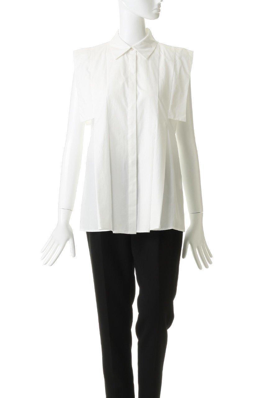 【クラネ/CLANE】のPANEL PLEAT WAIST SHAPE SHIRTS 大人の最旬トレンドファッション＆コーディネート founy(ファウニー) 　ファッション　Fashion　レディースファッション　Fashion for Women　トップス・カットソー　Cut & Sew Tops　キャミソール&ノースリーブ　Camisoles & Sleeveless Tops　シャツ・ブラウス・オフィスカジュアル　Elegant Blouses & Button-Ups　オケージョン　Occasion Wear　シンプル　Simple, Minimal　スクエア　Square, Square Shape　スリーブ　Sleeve, Long Sleeve / Short Sleeve　ノースリーブ　Sleeveless, No-Sleeve　ボトム　Bottoms, Lower Wear　エレガント 上品　Elegant　新作・新入荷　New Arrivals / New In　other-2|ID: prp329100004992290 ipo3291000000037387353