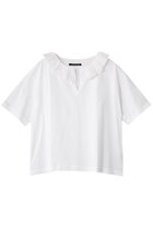 【ミズイロ インド/mizuiro ind】のfrill collar skipper T shirt シャツ 大人の最旬トレンドファッション＆コーディネート founy(ファウニー) ファッション Fashion レディースファッション Fashion for Women トップス・カットソー Cut & Sew Tops シャツ・ブラウス・オフィスカジュアル Elegant Blouses & Button-Ups ロングTシャツ・Tシャツ Longline T-Shirts & Tees カットソー Cut and Sewn Top ショート Short, Short Length シンプル Simple, Minimal スキッパー Skipper, Open Collar スリーブ Sleeve, Long Sleeve / Short Sleeve ハーフ Half, Half-Length フリル Frill, Ruffle リラックス Relax, Relaxed Fit 新作・新入荷 New Arrivals / New In thumbnail off white|ID: prp329100004992292 ipo3291000000037387378