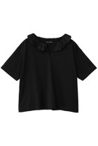 【ミズイロ インド/mizuiro ind】のfrill collar skipper T shirt シャツ 大人の最旬トレンドファッション＆コーディネート founy(ファウニー) ファッション Fashion レディースファッション Fashion for Women トップス・カットソー Cut & Sew Tops シャツ・ブラウス・オフィスカジュアル Elegant Blouses & Button-Ups ロングTシャツ・Tシャツ Longline T-Shirts & Tees カットソー Cut and Sewn Top ショート Short, Short Length シンプル Simple, Minimal スキッパー Skipper, Open Collar スリーブ Sleeve, Long Sleeve / Short Sleeve ハーフ Half, Half-Length フリル Frill, Ruffle リラックス Relax, Relaxed Fit 新作・新入荷 New Arrivals / New In thumbnail black|ID: prp329100004992292 ipo3291000000037387380