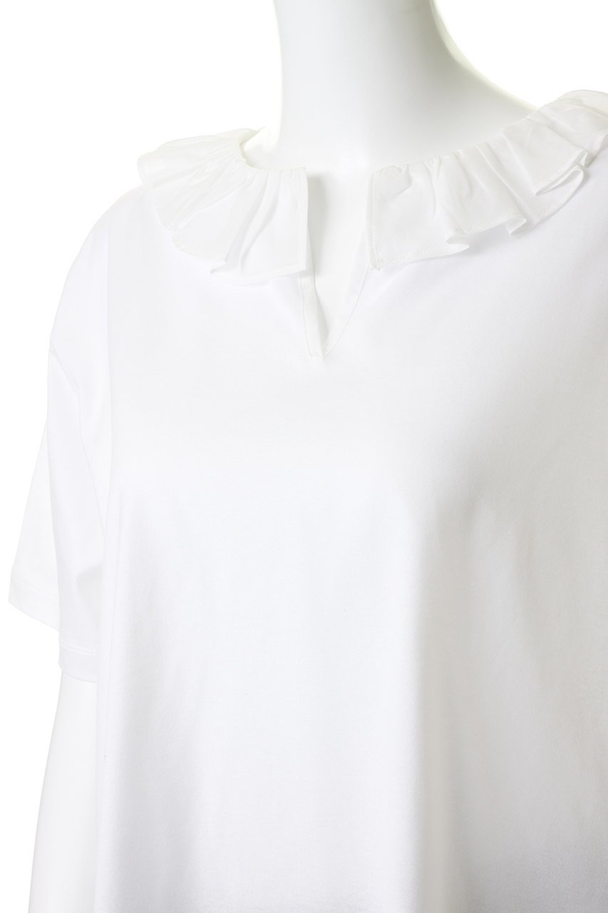 【ミズイロ インド/mizuiro ind】のfrill collar skipper T shirt シャツ 大人の最旬トレンドファッション＆コーディネート founy(ファウニー) 　ファッション　Fashion　レディースファッション　Fashion for Women　トップス・カットソー　Cut & Sew Tops　シャツ・ブラウス・オフィスカジュアル　Elegant Blouses & Button-Ups　ロングTシャツ・Tシャツ　Longline T-Shirts & Tees　カットソー　Cut and Sewn Top　ショート　Short, Short Length　シンプル　Simple, Minimal　スキッパー　Skipper, Open Collar　スリーブ　Sleeve, Long Sleeve / Short Sleeve　ハーフ　Half, Half-Length　フリル　Frill, Ruffle　リラックス　Relax, Relaxed Fit　新作・新入荷　New Arrivals / New In　other-5|ID: prp329100004992292 ipo3291000000037387388