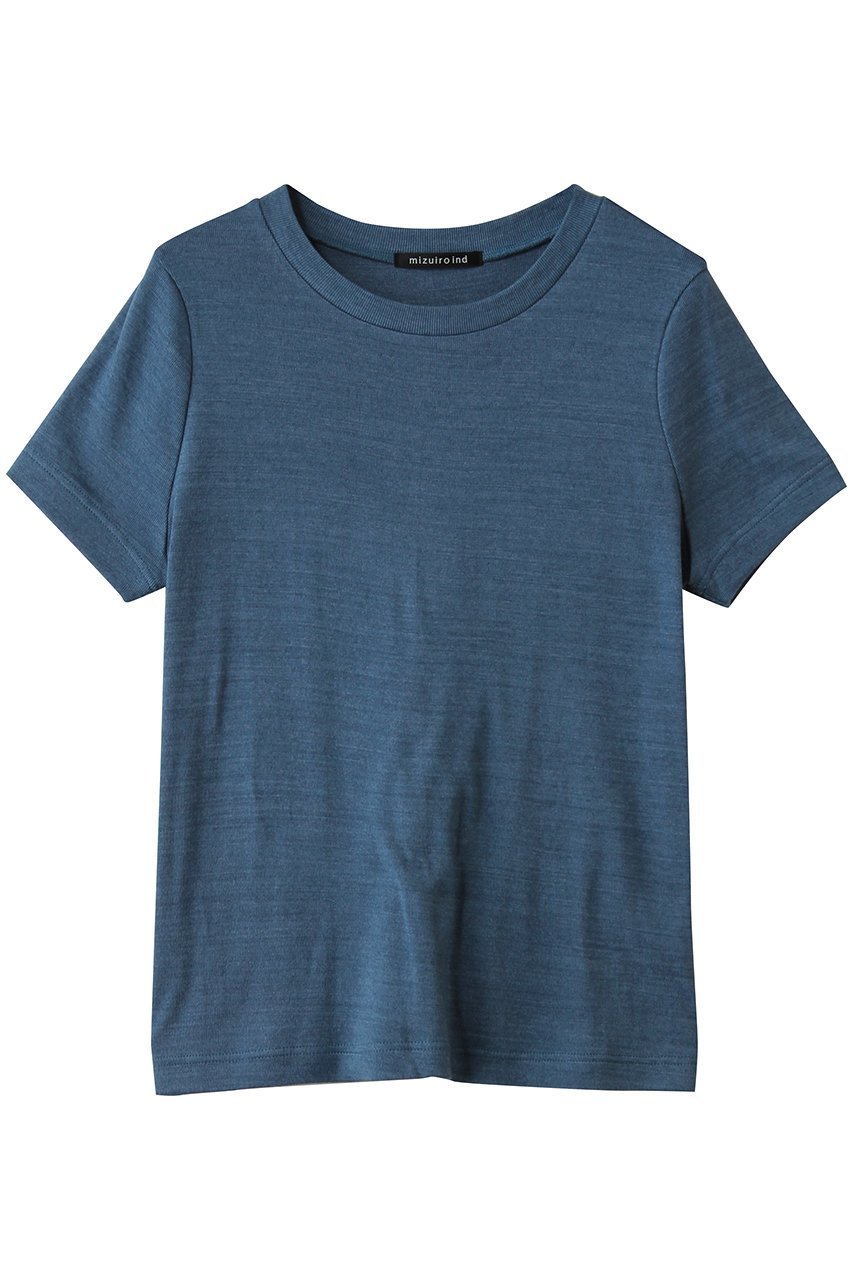 【ミズイロ インド/mizuiro ind】のcrew neck T Tシャツ インテリア・キッズ・メンズ・レディースファッション・服の通販 founy(ファウニー) 　ファッション　Fashion　レディースファッション　Fashion for Women　トップス・カットソー　Cut & Sew Tops　シャツ・ブラウス・オフィスカジュアル　Elegant Blouses & Button-Ups　ロングTシャツ・Tシャツ　Longline T-Shirts & Tees　カットソー・ベーシックTシャツ　Cut-and-Sewn Tops / Stretch Tees & Basics　ショート　Short, Short Length　シンプル　Simple, Minimal　ジャケット　Jacket, Outerwear　スリーブ　Sleeve, Long Sleeve / Short Sleeve　新作・新入荷　New Arrivals / New In　blue|ID: prp329100004992294 ipo3291000000037387404