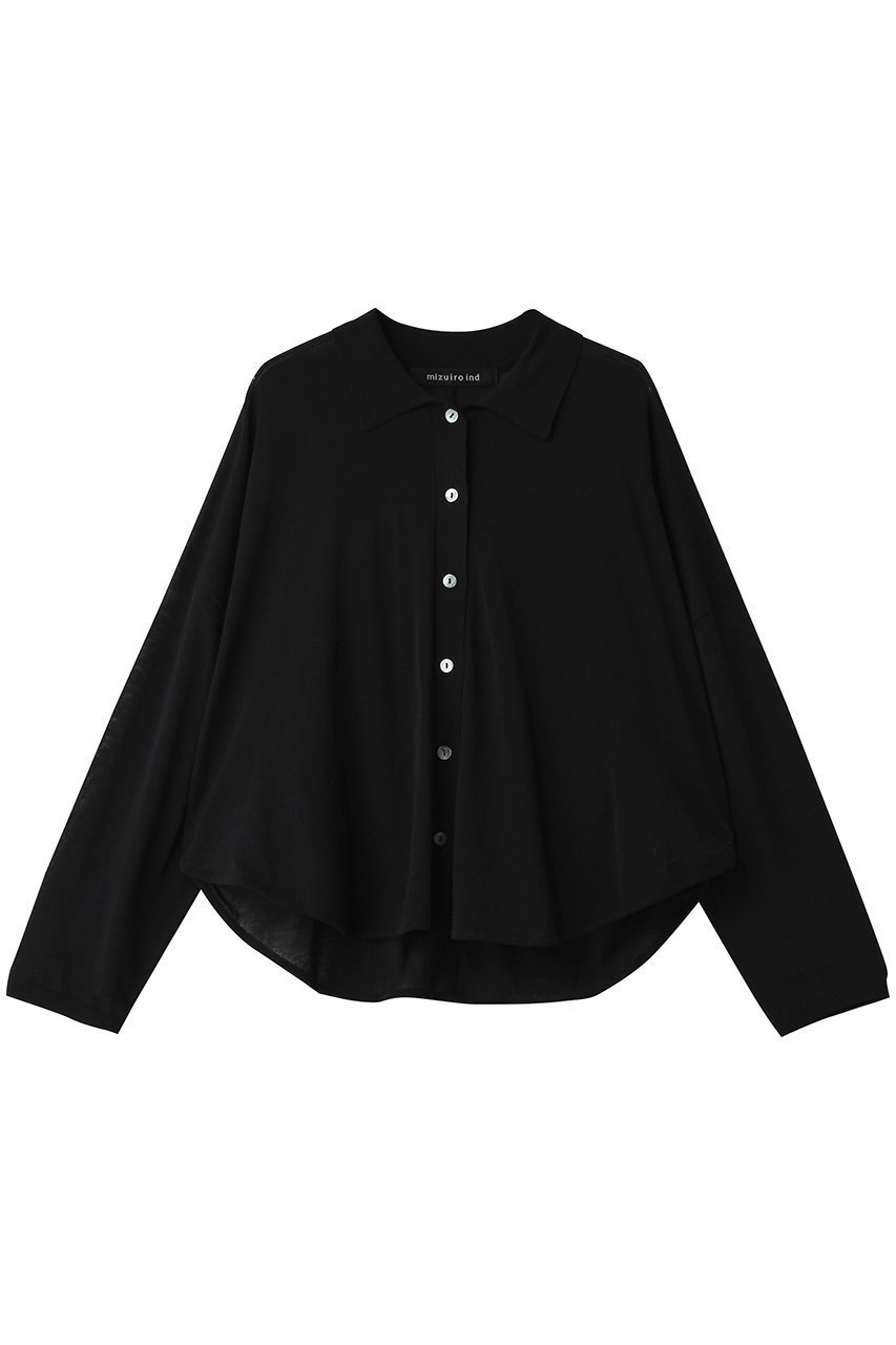 【ミズイロ インド/mizuiro ind】のshirt collar shirt C/D カーディガン インテリア・キッズ・メンズ・レディースファッション・服の通販 founy(ファウニー) 　ファッション　Fashion　レディースファッション　Fashion for Women　トップス・カットソー　Cut & Sew Tops　ニット　Knit Tops & Sweaters　カーディガン・羽織り　Layered Style Cardigans　シャツ・ブラウス・オフィスカジュアル　Elegant Blouses & Button-Ups　カーディガン　Cardigan, Knitwear　サマー　Summer, Summer Style　リラックス　Relax, Relaxed Fit　新作・新入荷　New Arrivals / New In　black|ID: prp329100004992298 ipo3291000000037387437