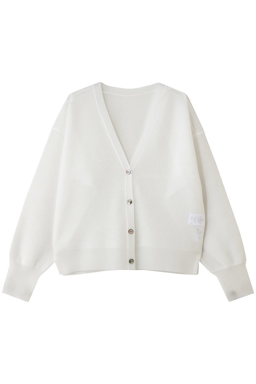 【ランバン オン ブルー/LANVIN en Bleu】のVネックシアーカーディガン インテリア・キッズ・メンズ・レディースファッション・服の通販 founy(ファウニー) 　ファッション　Fashion　レディースファッション　Fashion for Women　トップス・カットソー　Cut & Sew Tops　ニット　Knit Tops & Sweaters　カーディガン・羽織り　Layered Style Cardigans　Vネックトップス　V-Neck Tops / V-Cut Neckline Shirts　カーディガン　Cardigan, Knitwear　コンパクト　Compact, Small Size　シアー　Sheer, See-Through　デコルテ　Décolleté, Neckline　モダン　Modern, Contemporary　エレガント 上品　Elegant　新作・新入荷　New Arrivals / New In　オフ|ID: prp329100004992301 ipo3291000000037387466