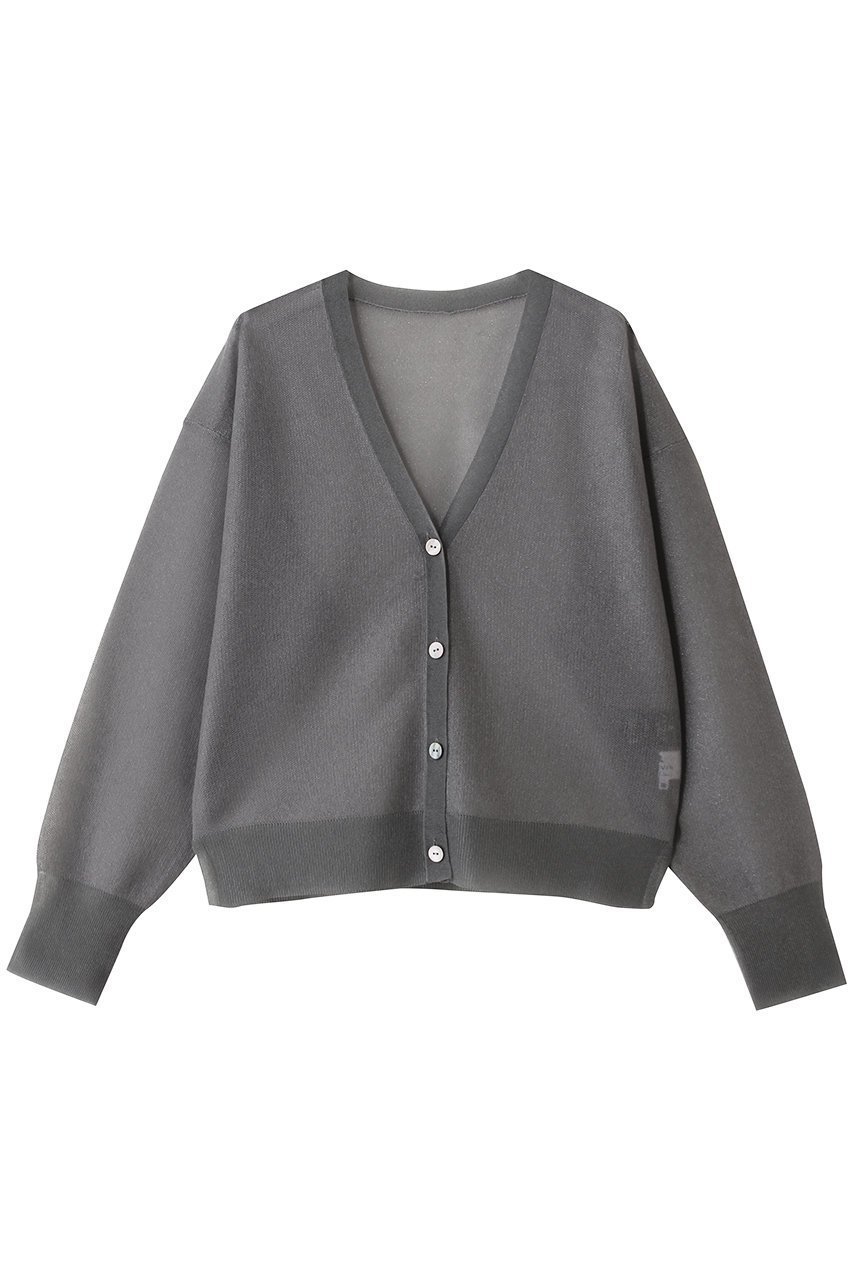 【ランバン オン ブルー/LANVIN en Bleu】のVネックシアーカーディガン インテリア・キッズ・メンズ・レディースファッション・服の通販 founy(ファウニー) 　ファッション　Fashion　レディースファッション　Fashion for Women　トップス・カットソー　Cut & Sew Tops　ニット　Knit Tops & Sweaters　カーディガン・羽織り　Layered Style Cardigans　Vネックトップス　V-Neck Tops / V-Cut Neckline Shirts　カーディガン　Cardigan, Knitwear　コンパクト　Compact, Small Size　シアー　Sheer, See-Through　デコルテ　Décolleté, Neckline　モダン　Modern, Contemporary　エレガント 上品　Elegant　新作・新入荷　New Arrivals / New In　グレー|ID: prp329100004992301 ipo3291000000037387467