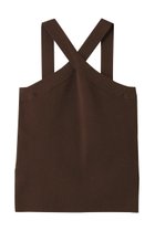 【ランバン オン ブルー/LANVIN en Bleu】の2wayクロスネックニットタンクトップ 大人の最旬トレンドファッション＆コーディネート founy(ファウニー) ファッション Fashion レディースファッション Fashion for Women トップス・カットソー Cut & Sew Tops ニット Knit Tops & Sweaters カジュアルプルオーバー・ニットトップス Pullovers & Knit Tops / Casual Pullovers インナー Innerwear シアー Sheer, See-Through ジャケット Jacket, Outerwear スクエア Square, Square Shape タンク Tank Top, Sleeveless Top デコルテ Décolleté, Neckline 新作・新入荷 New Arrivals / New In thumbnail ブラウン|ID: prp329100004992303 ipo3291000000037387482