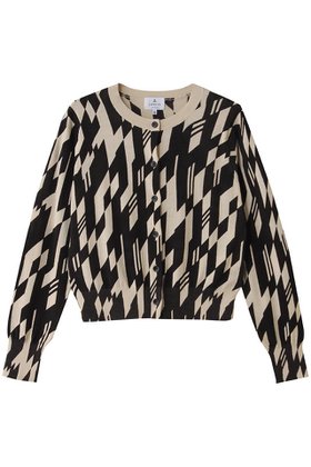 【ランバン オン ブルー/LANVIN en Bleu】 Stone Pavingニットカーディガン大人の最旬トレンドファッション＆コーディネート founy(ファウニー) ファッション Fashion レディースファッション Fashion for Women トップス・カットソー Cut & Sew Tops ニット Knit Tops & Sweaters カーディガン・羽織り Layered Style Cardigans おすすめ Recommended / Our Picks カーディガン Cardigan, Knitwear コンパクト Compact, Small Size プリント Print, Printed Pattern ボトム Bottoms, Lower Wear メタル Metal, Metal Parts 新作・新入荷 New Arrivals / New In |ID:prp329100004992304
