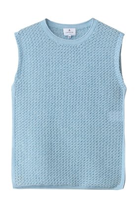 【ランバン オン ブルー/LANVIN en Bleu】 シアーメランジノースリーブニット大人の最旬トレンドファッション＆コーディネート founy(ファウニー) ファッション Fashion レディースファッション Fashion for Women トップス・カットソー Cut & Sew Tops ニット Knit Tops & Sweaters キャミソール&ノースリーブ Camisoles & Sleeveless Tops カジュアルプルオーバー・ニットトップス Pullovers & Knit Tops / Casual Pullovers インナー Innerwear シアー Sheer, See-Through ジャケット Jacket, Outerwear スリット Slit, Slit Detail ノースリーブ Sleeveless, No-Sleeve フロント Front, Front Design ワイド Wide, Wide Fit 夏 Summer 新作・新入荷 New Arrivals / New In |ID:prp329100004992305