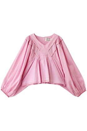 【エスゼット ブロックプリント/SZ Blockprints】 SAI TOP ROSE QUARTZ Vネックボリュームトップス大人の最旬トレンドファッション＆コーディネート founy(ファウニー) ファッション Fashion レディースファッション Fashion for Women トップス・カットソー Cut & Sew Tops シャツ・ブラウス・オフィスカジュアル Elegant Blouses & Button-Ups Vネックトップス V-Neck Tops / V-Cut Neckline Shirts スリーブ Sleeve, Long Sleeve / Short Sleeve ロング Long, Long-Length 夏 Summer 新作・新入荷 New Arrivals / New In 春 Spring S/S・春夏 SS, Spring/Summer, Warm Season |ID:prp329100004992315