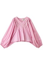 【エスゼット ブロックプリント/SZ Blockprints】のSAI TOP ROSE QUARTZ Vネックボリュームトップス ピンク|ID: prp329100004992315 ipo3291000000037387603