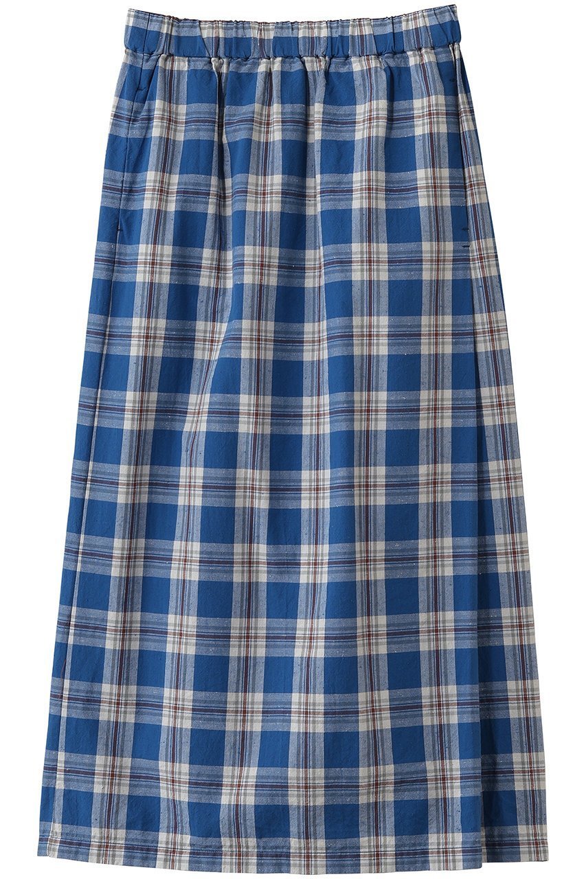 【ミディウミ/MidiUmi】のcheck lap like skirt スカート インテリア・キッズ・メンズ・レディースファッション・服の通販 founy(ファウニー) 　ファッション　Fashion　レディースファッション　Fashion for Women　スカート　Skirts　ロングスカート　Long Skirts / Maxi & Midi Skirts　シンプル　Simple, Minimal　チェック　Check, Plaid, Tartan　ラップ　Wrap, Wrap Design　ロング　Long, Long-Length　夏　Summer　新作・新入荷　New Arrivals / New In　blue|ID: prp329100004992317 ipo3291000000037387618