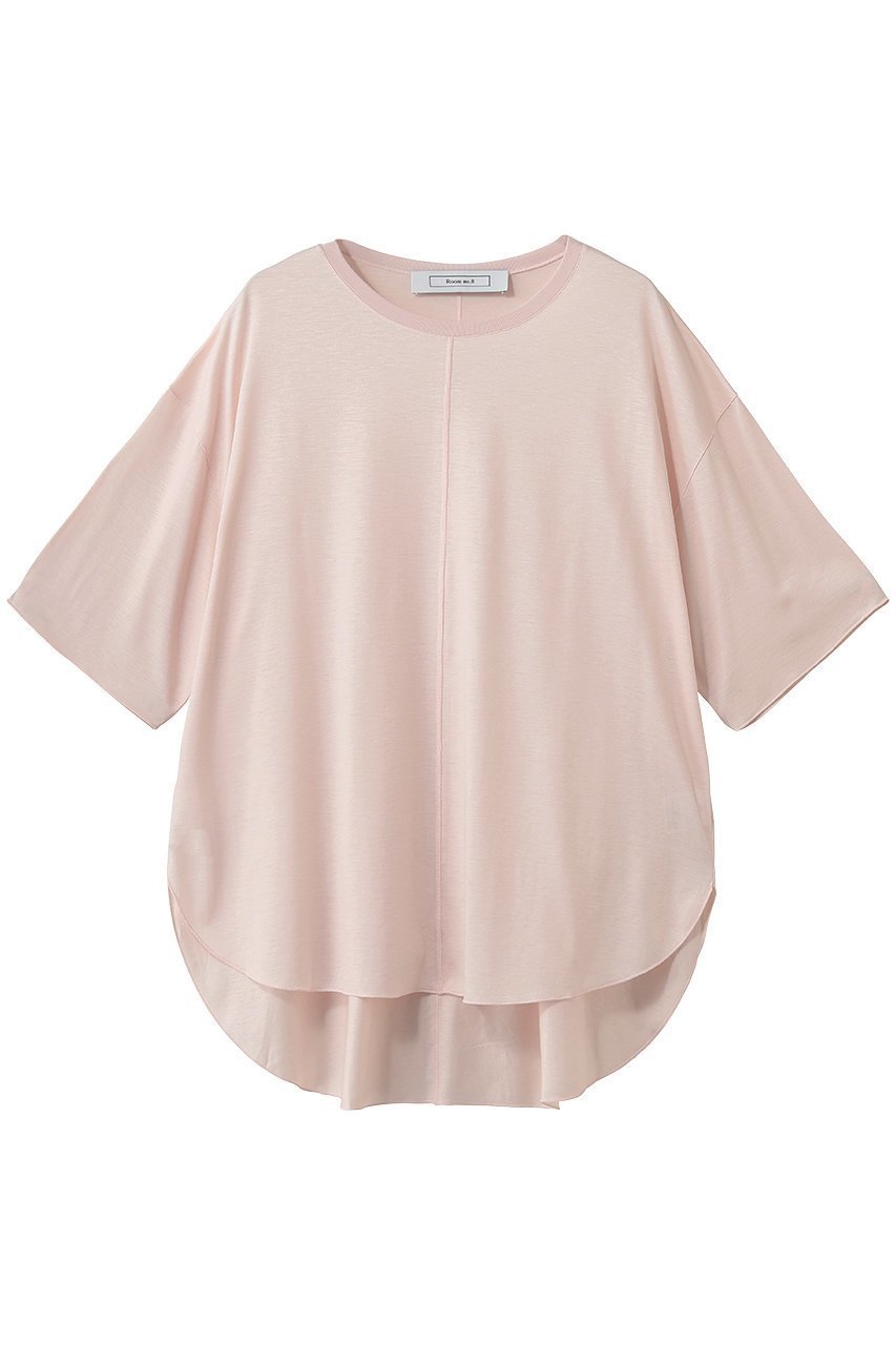 【ルームエイト/Room no.8】のTENCEL ラウンドヘム ハーフスリーブ Tシャツ インテリア・キッズ・メンズ・レディースファッション・服の通販 founy(ファウニー) 　ファッション　Fashion　レディースファッション　Fashion for Women　トップス・カットソー　Cut & Sew Tops　シャツ・ブラウス・オフィスカジュアル　Elegant Blouses & Button-Ups　ロングTシャツ・Tシャツ　Longline T-Shirts & Tees　カットソー・ベーシックTシャツ　Cut-and-Sewn Tops / Stretch Tees & Basics　カットソー　Cut and Sewn Top　ショート　Short, Short Length　スリーブ　Sleeve, Long Sleeve / Short Sleeve　センター　Center, Center Line　ハーフ　Half, Half-Length　バランス　Balance, Style Balance　フロント　Front, Front Design　新作・新入荷　New Arrivals / New In　D ピンク|ID: prp329100004992324 ipo3291000000037387676