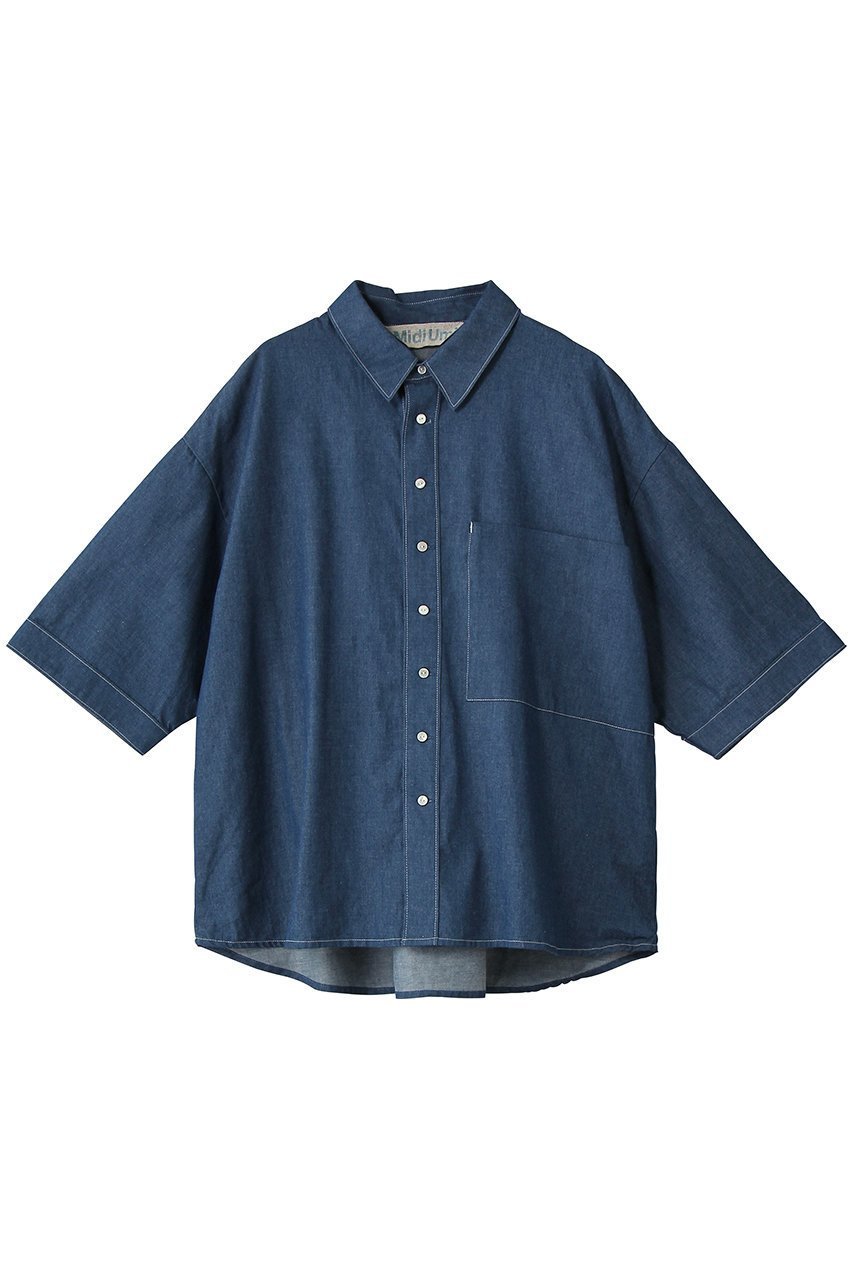 【ミディウミ/MidiUmi】のbig pocket denim shirt シャツ インテリア・キッズ・メンズ・レディースファッション・服の通販 founy(ファウニー) 　ファッション　Fashion　レディースファッション　Fashion for Women　トップス・カットソー　Cut & Sew Tops　シャツ・ブラウス・オフィスカジュアル　Elegant Blouses & Button-Ups　ショート　Short, Short Length　スリーブ　Sleeve, Long Sleeve / Short Sleeve　デニム　Denim, Jeans Material　フロント　Front, Front Design　ポケット　Pocket, Pocket Detail　エレガント 上品　Elegant　新作・新入荷　New Arrivals / New In　blue|ID: prp329100004992329 ipo3291000000037387710