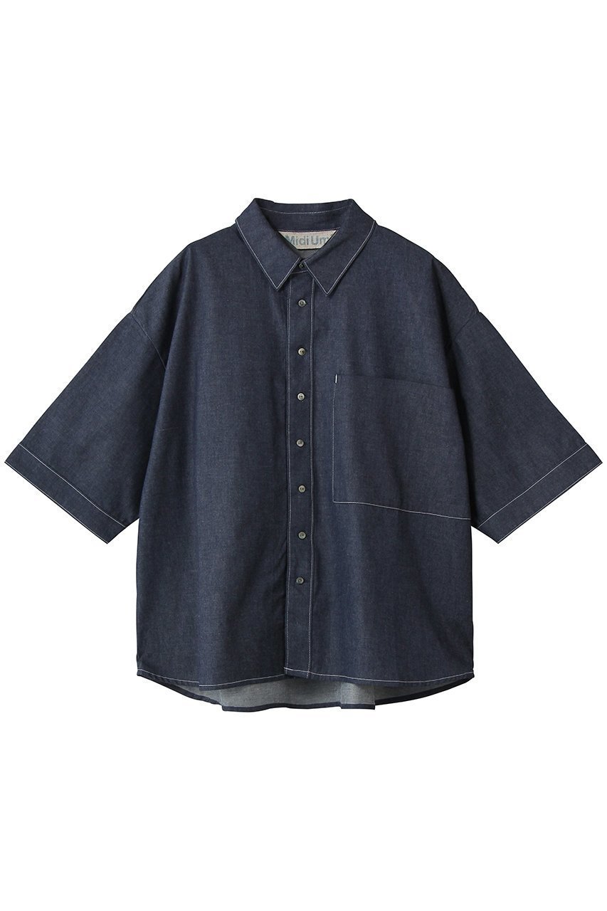 【ミディウミ/MidiUmi】のbig pocket denim shirt シャツ インテリア・キッズ・メンズ・レディースファッション・服の通販 founy(ファウニー) 　ファッション　Fashion　レディースファッション　Fashion for Women　トップス・カットソー　Cut & Sew Tops　シャツ・ブラウス・オフィスカジュアル　Elegant Blouses & Button-Ups　ショート　Short, Short Length　スリーブ　Sleeve, Long Sleeve / Short Sleeve　デニム　Denim, Jeans Material　フロント　Front, Front Design　ポケット　Pocket, Pocket Detail　エレガント 上品　Elegant　新作・新入荷　New Arrivals / New In　navy|ID: prp329100004992329 ipo3291000000037387711