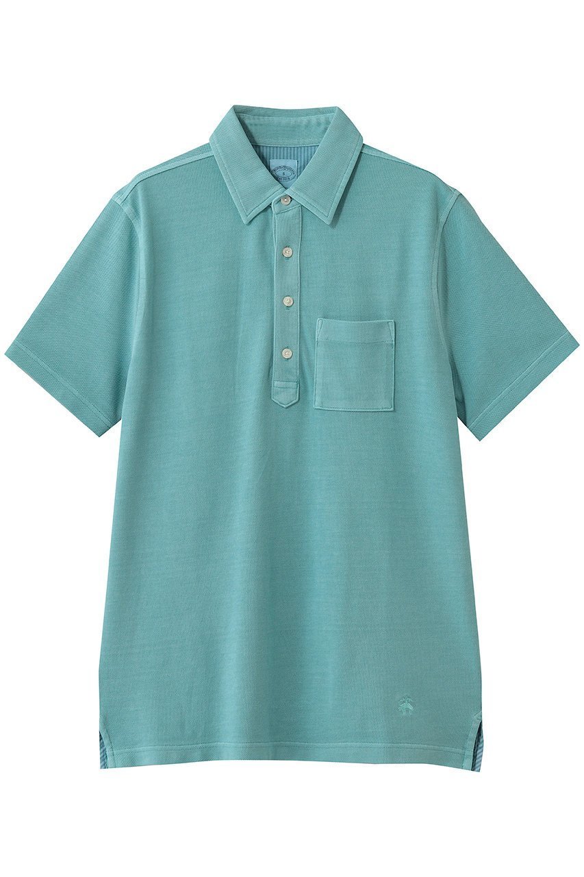 【ブルックス ブラザーズ/Brooks Brothers / MEN】の【MEN】コットンストレッチピケ GFロゴ ガーメントダイ ポロシャツ インテリア・キッズ・メンズ・レディースファッション・服の通販 founy(ファウニー) 　ファッション　Fashion　メンズファッション　Fashion for Men　トップス・カットソー　Cut & Sew Tops　メンズシャツ　Shirts　ポロシャツ / きれいめカジュアルスタイル　Polo Shirts　ショート　Short, Short Length　ストライプ　Stripe, Striped Pattern　スリーブ　Sleeve, Long Sleeve / Short Sleeve　ハーフ　Half, Half-Length　ポケット　Pocket, Pocket Detail　ポロシャツ　Polo Shirt, Collared Tee　ヴィンテージ　Vintage Style　新作・新入荷　New Arrivals / New In　グリーン|ID: prp329100004992335 ipo3291000000037387752