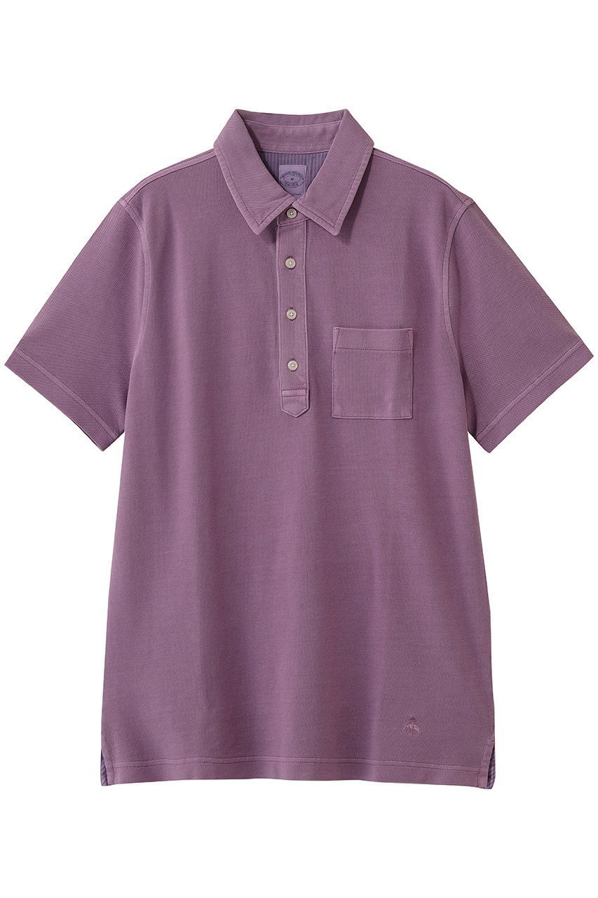 【ブルックス ブラザーズ/Brooks Brothers / MEN】の【MEN】コットンストレッチピケ GFロゴ ガーメントダイ ポロシャツ インテリア・キッズ・メンズ・レディースファッション・服の通販 founy(ファウニー) 　ファッション　Fashion　メンズファッション　Fashion for Men　トップス・カットソー　Cut & Sew Tops　メンズシャツ　Shirts　ポロシャツ / きれいめカジュアルスタイル　Polo Shirts　ショート　Short, Short Length　ストライプ　Stripe, Striped Pattern　スリーブ　Sleeve, Long Sleeve / Short Sleeve　ハーフ　Half, Half-Length　ポケット　Pocket, Pocket Detail　ポロシャツ　Polo Shirt, Collared Tee　ヴィンテージ　Vintage Style　新作・新入荷　New Arrivals / New In　パープル|ID: prp329100004992335 ipo3291000000037387753
