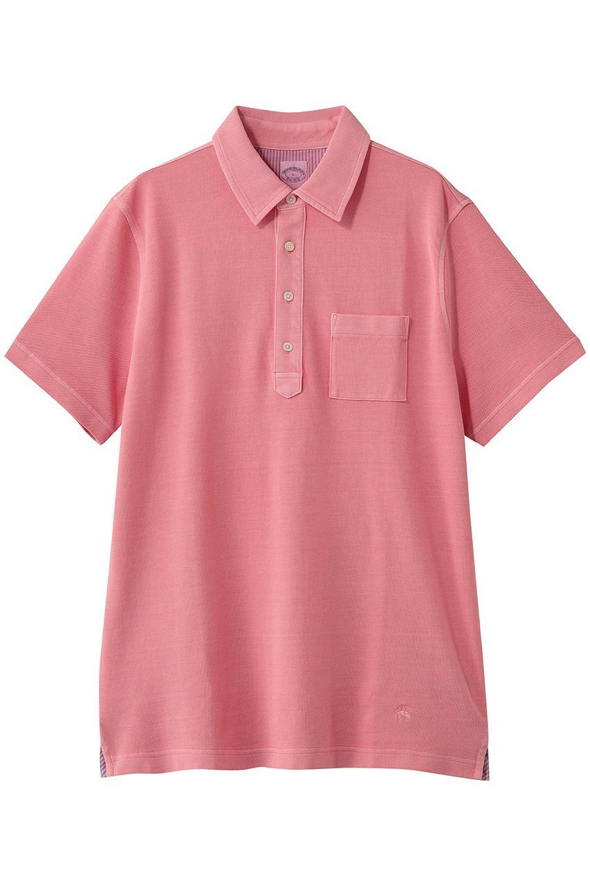 【ブルックス ブラザーズ/Brooks Brothers / MEN】の【MEN】コットンストレッチピケ GFロゴ ガーメントダイ ポロシャツ インテリア・キッズ・メンズ・レディースファッション・服の通販 founy(ファウニー) 　ファッション　Fashion　メンズファッション　Fashion for Men　トップス・カットソー　Cut & Sew Tops　メンズシャツ　Shirts　ポロシャツ / きれいめカジュアルスタイル　Polo Shirts　ショート　Short, Short Length　ストライプ　Stripe, Striped Pattern　スリーブ　Sleeve, Long Sleeve / Short Sleeve　ハーフ　Half, Half-Length　ポケット　Pocket, Pocket Detail　ポロシャツ　Polo Shirt, Collared Tee　ヴィンテージ　Vintage Style　新作・新入荷　New Arrivals / New In　ピンク|ID: prp329100004992335 ipo3291000000037387754