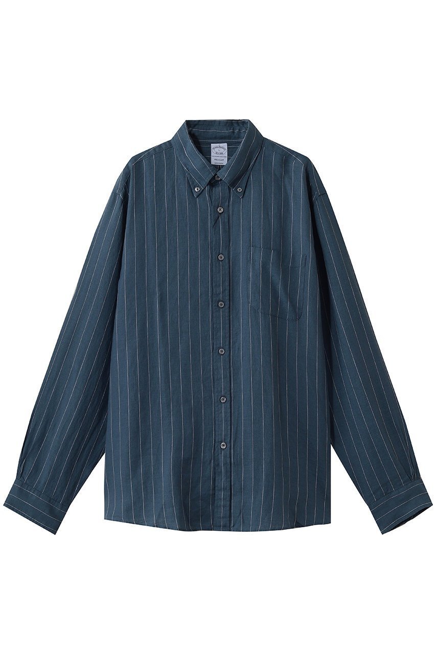 【ブルックス ブラザーズ/Brooks Brothers / MEN】の【MEN】アイリッシュリネン シーズナルパターン カジュアルシャツ Regular Fit インテリア・キッズ・メンズ・レディースファッション・服の通販 founy(ファウニー) 　ファッション　Fashion　メンズファッション　Fashion for Men　吸水　Absorbent, Quick-Dry　スタイリッシュ　Stylish, Fashionable　スリーブ　Sleeve, Long Sleeve / Short Sleeve　センター　Center, Center Line　ダウン　Down, Puffer　ダブル　Double, Double-Breasted　ネップ　Nepp, Slub Yarn　長袖　Long Sleeve, Full Sleeve　フィット　Fit, Slim Fit　プリーツ　Pleats, Pleated　ボックス　Boxy, Box Shape　ポケット　Pocket, Pocket Detail　リネン　Linen, Linen Fabric　レギュラー　Regular, Standard Fit　ロング　Long, Long-Length　おすすめ　Recommended / Our Picks　新作・新入荷　New Arrivals / New In　ネイビー|ID: prp329100004992341 ipo3291000000037387797