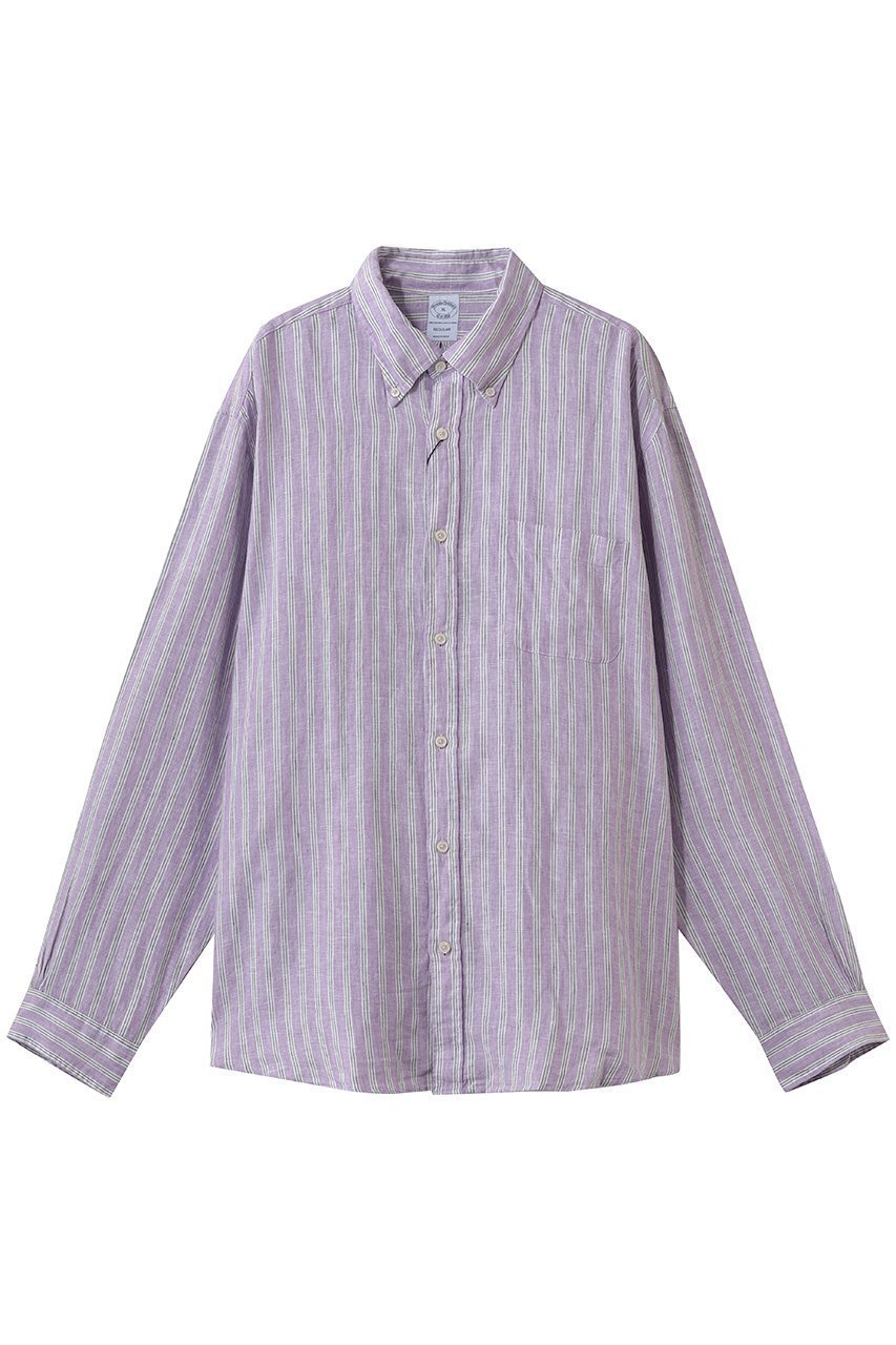 【ブルックス ブラザーズ/Brooks Brothers / MEN】の【MEN】アイリッシュリネン シーズナルパターン カジュアルシャツ Regular Fit インテリア・キッズ・メンズ・レディースファッション・服の通販 founy(ファウニー) 　ファッション　Fashion　メンズファッション　Fashion for Men　吸水　Absorbent, Quick-Dry　スタイリッシュ　Stylish, Fashionable　スリーブ　Sleeve, Long Sleeve / Short Sleeve　センター　Center, Center Line　ダウン　Down, Puffer　ダブル　Double, Double-Breasted　ネップ　Nepp, Slub Yarn　長袖　Long Sleeve, Full Sleeve　フィット　Fit, Slim Fit　プリーツ　Pleats, Pleated　ボックス　Boxy, Box Shape　ポケット　Pocket, Pocket Detail　リネン　Linen, Linen Fabric　レギュラー　Regular, Standard Fit　ロング　Long, Long-Length　おすすめ　Recommended / Our Picks　新作・新入荷　New Arrivals / New In　パープル|ID: prp329100004992341 ipo3291000000037387798